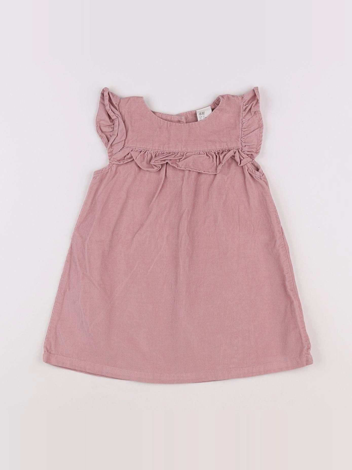 H&M - robe coton rose - 6/9 mois