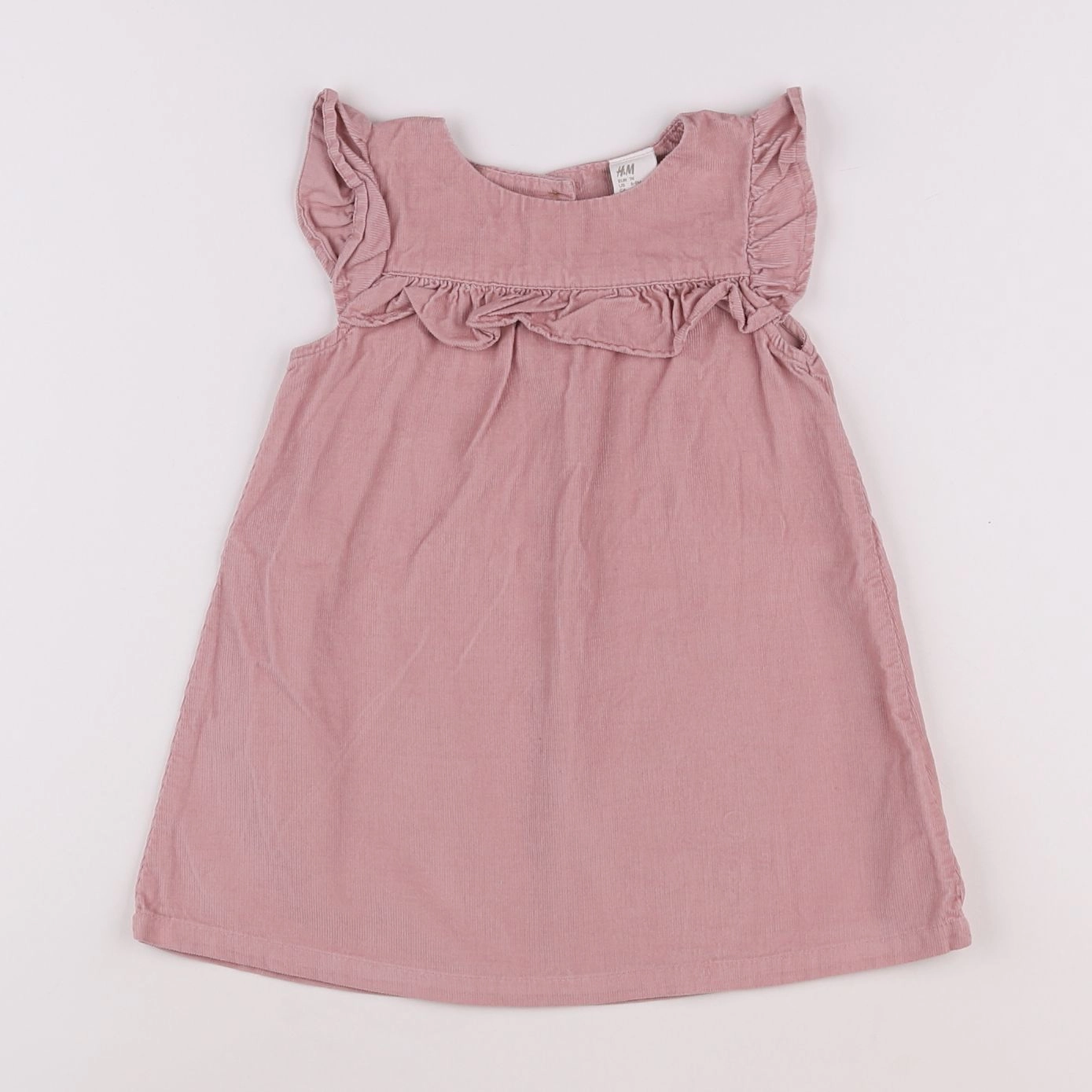 H&M - robe coton rose - 6/9 mois
