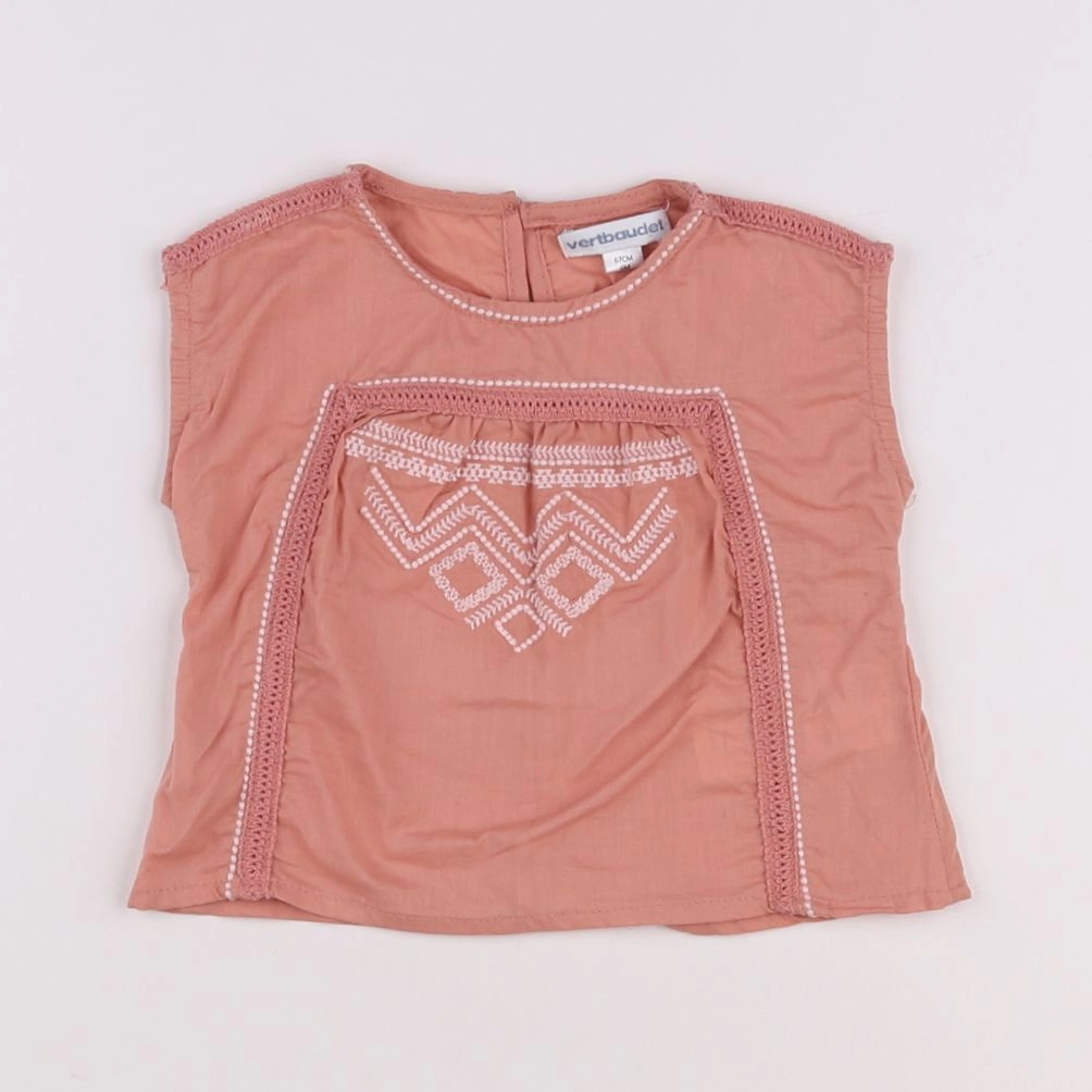 Vertbaudet - blouse rose - 6 mois
