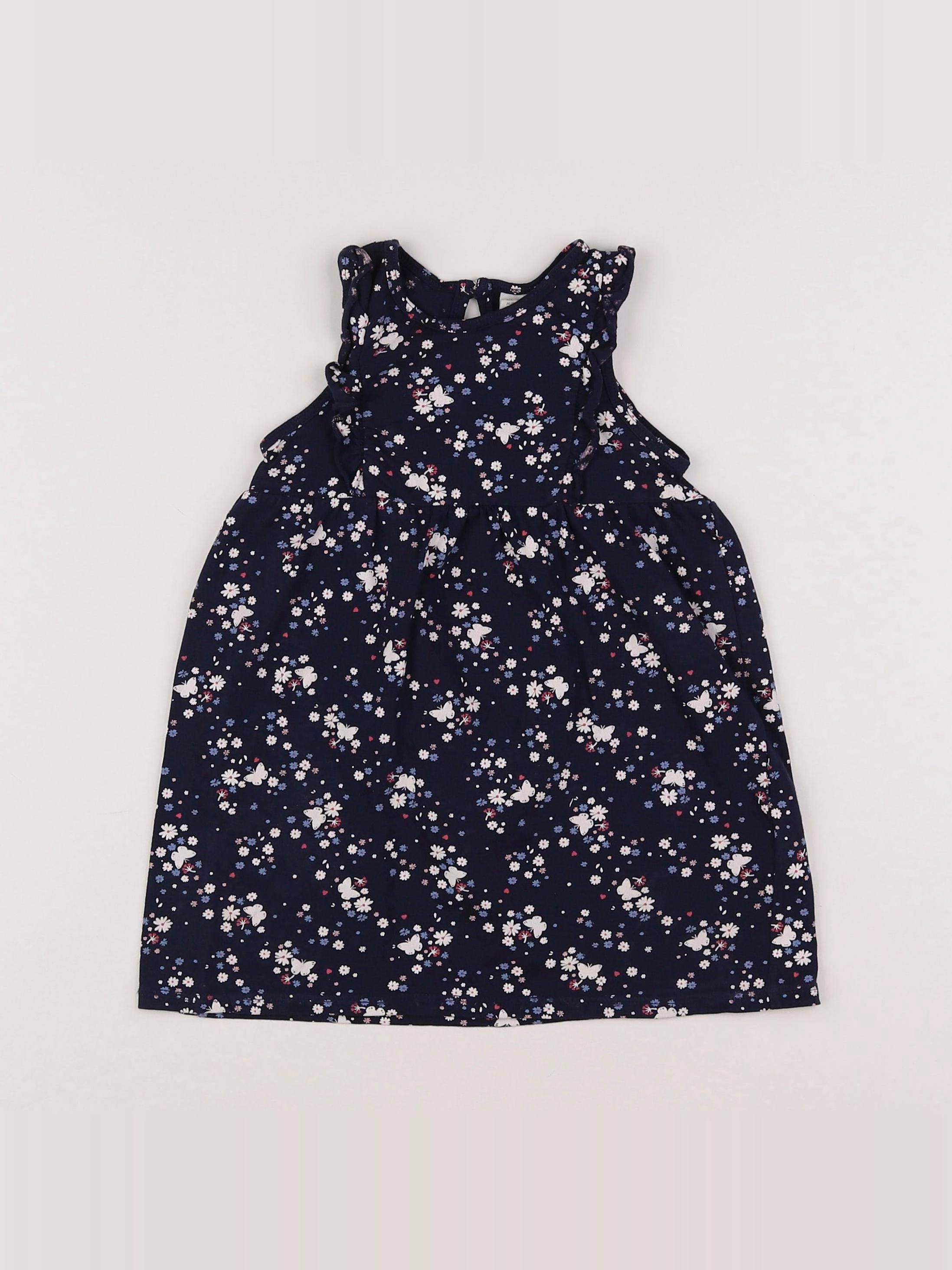 H&M - robe bleu - 9/12 mois