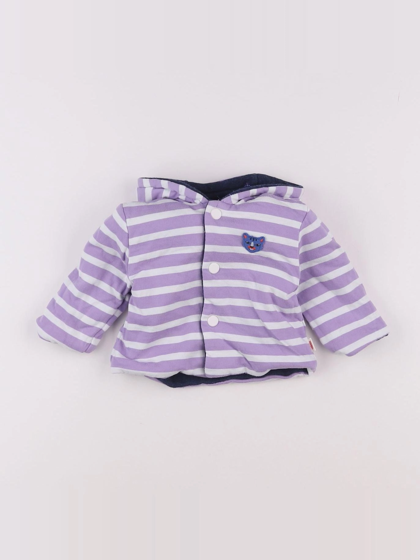 Catimini - veste réversible violet, bleu - 6 mois
