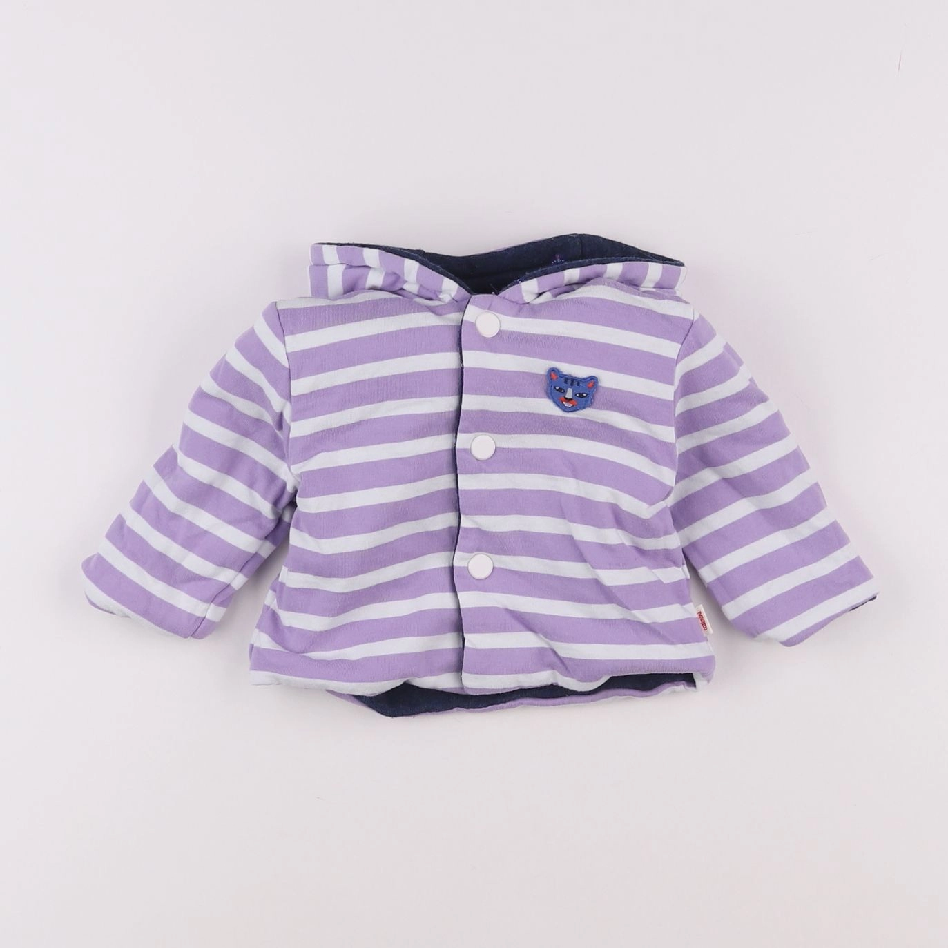 Catimini - veste réversible violet, bleu - 6 mois