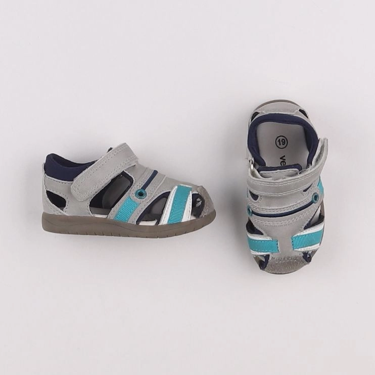 Vertbaudet - sandales gris, bleu - pointure 19