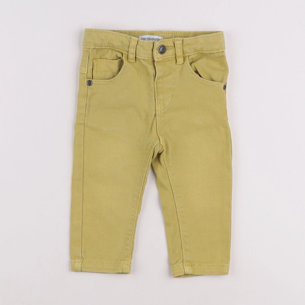 Vertbaudet - pantalon jaune - 9 mois