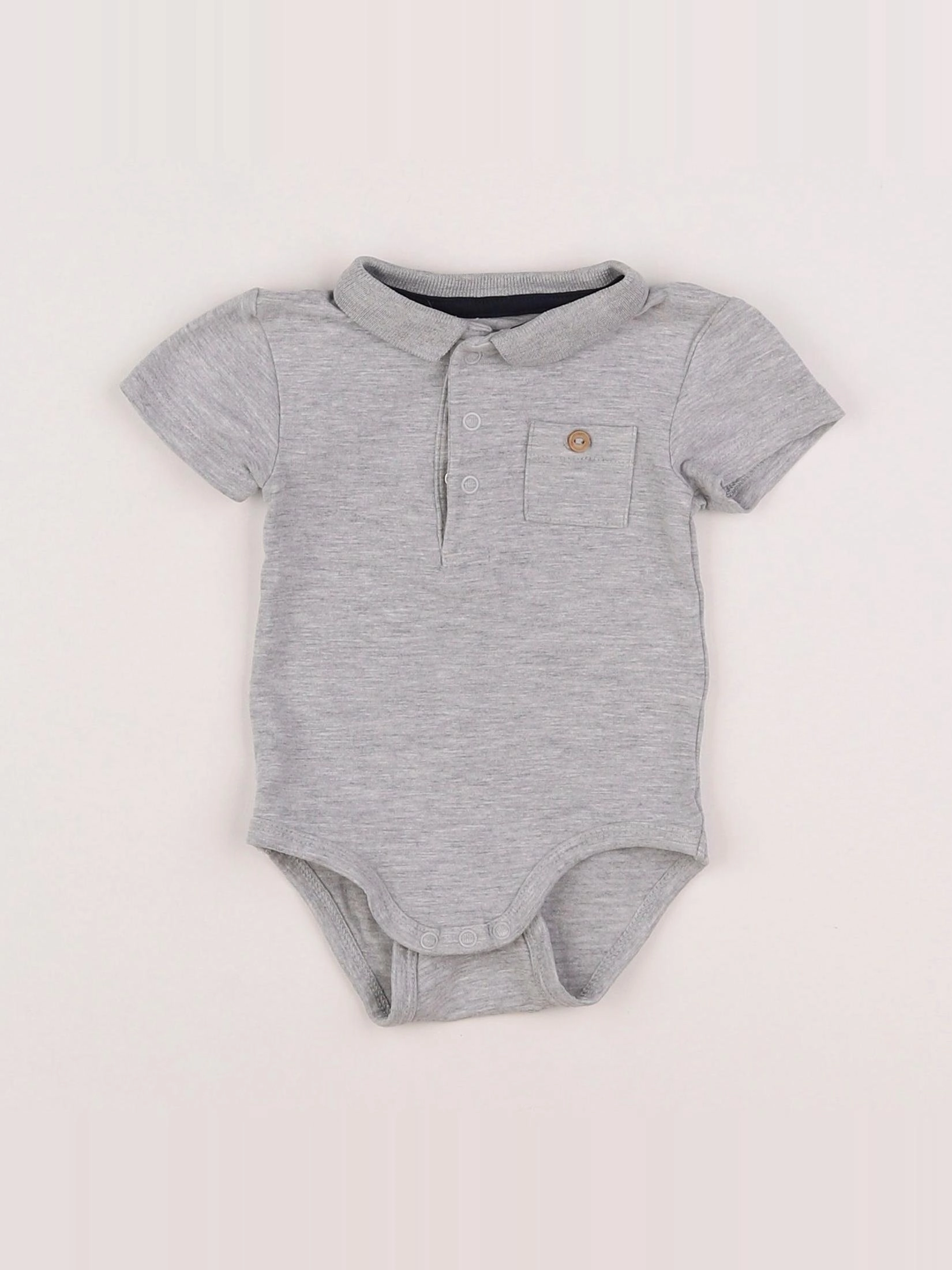 Vertbaudet - body à col gris - 3 mois