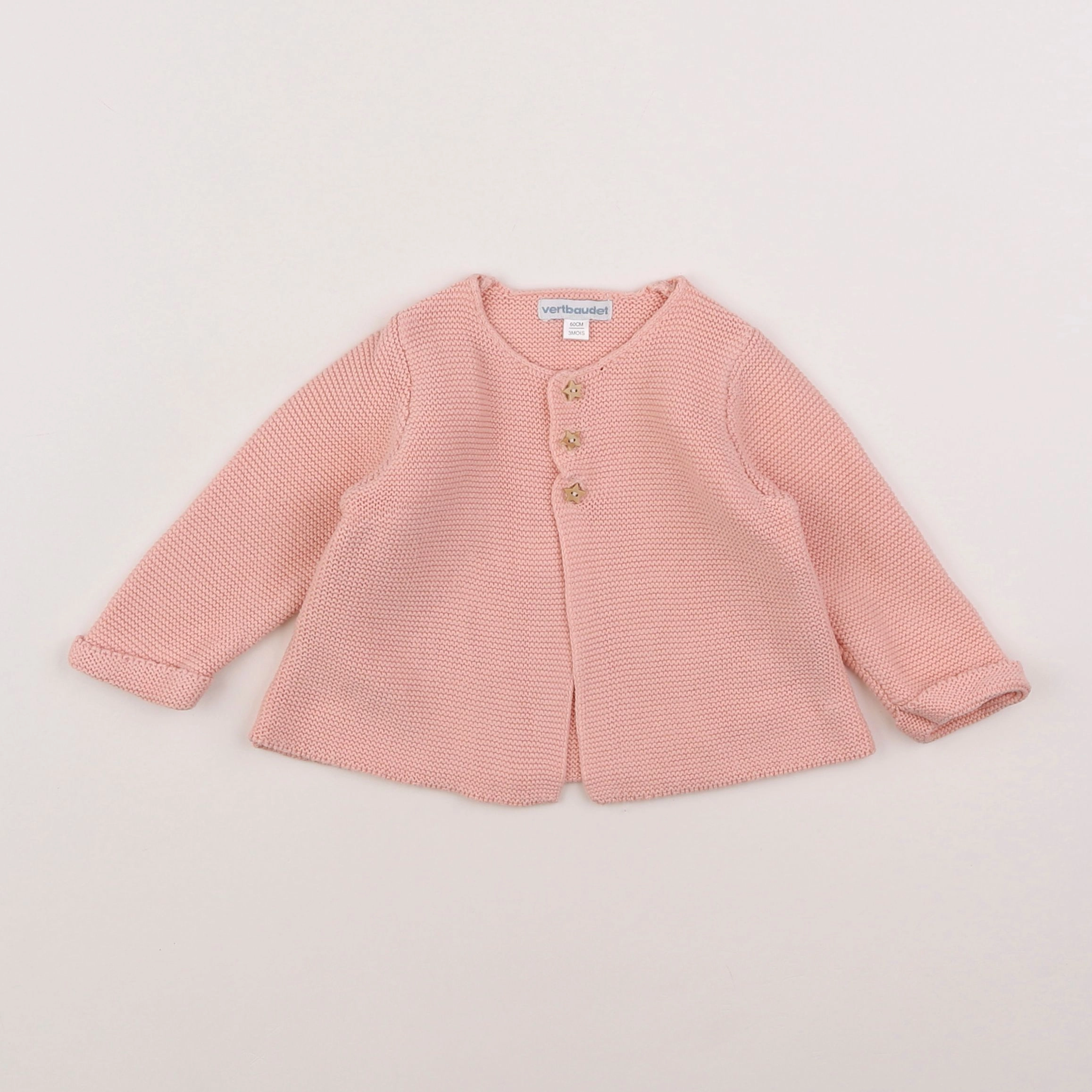 Vertbaudet - gilet rose - 3 mois