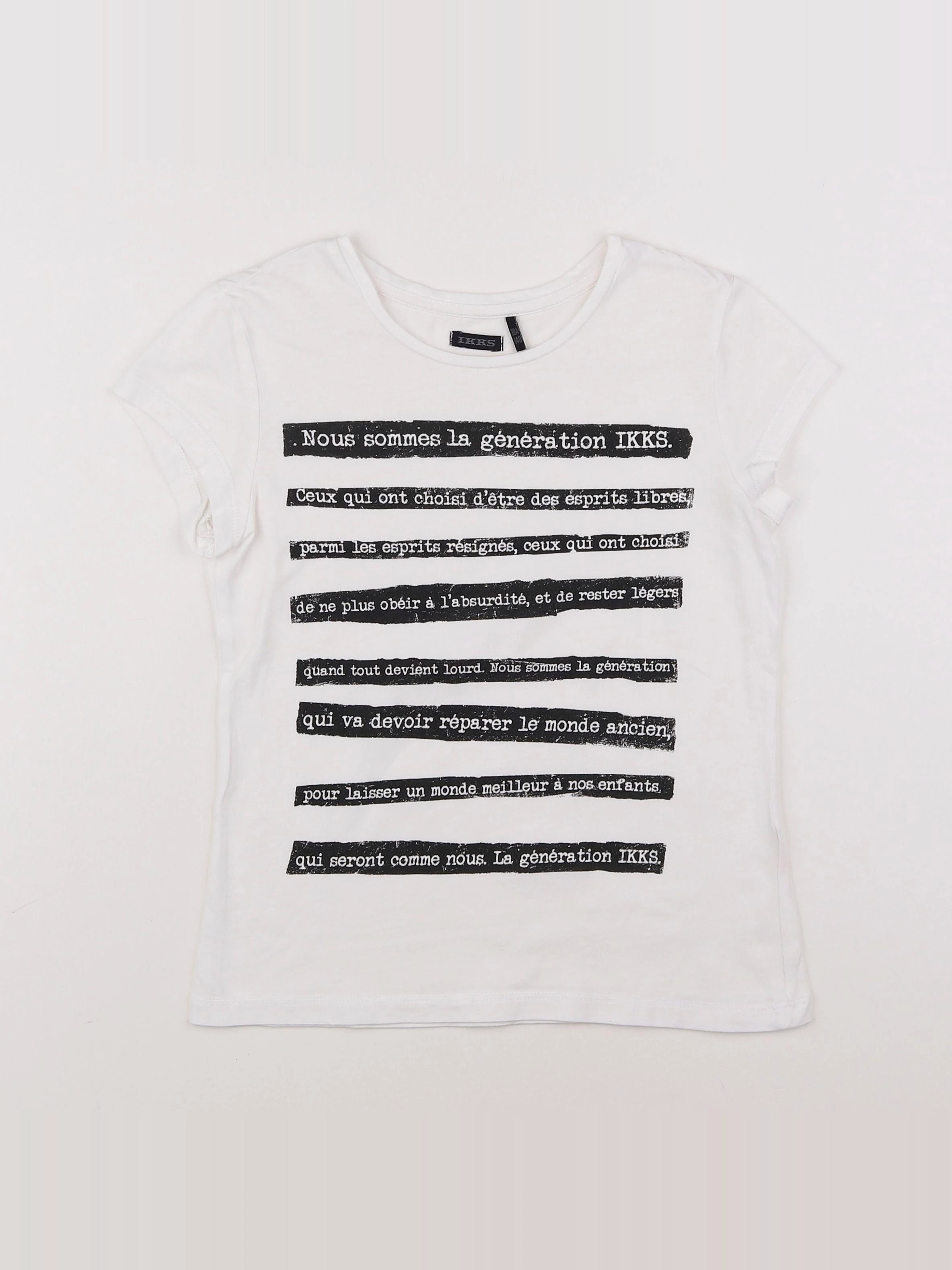 IKKS - tee-shirt blanc - 10 ans