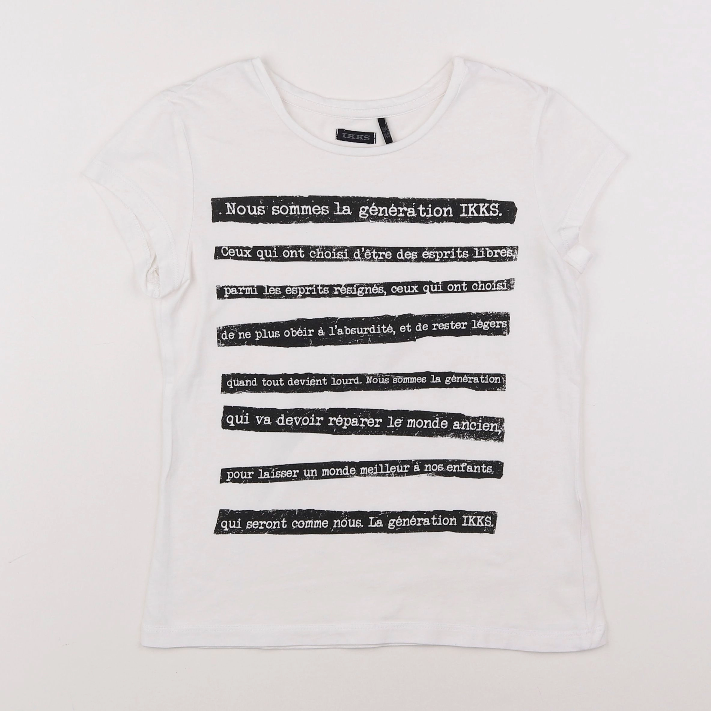 IKKS - tee-shirt blanc - 10 ans