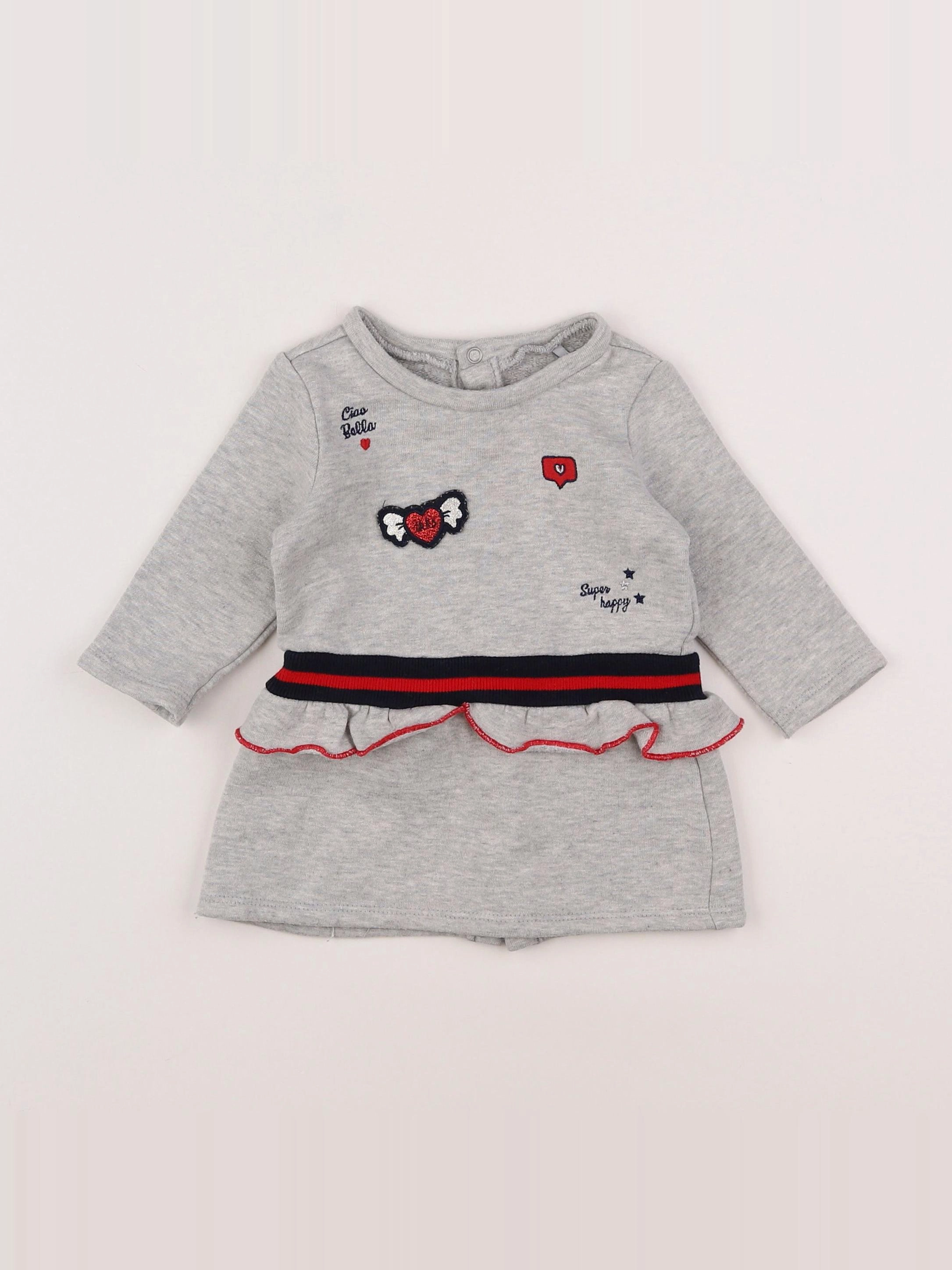 IKKS - robe gris - 6 mois
