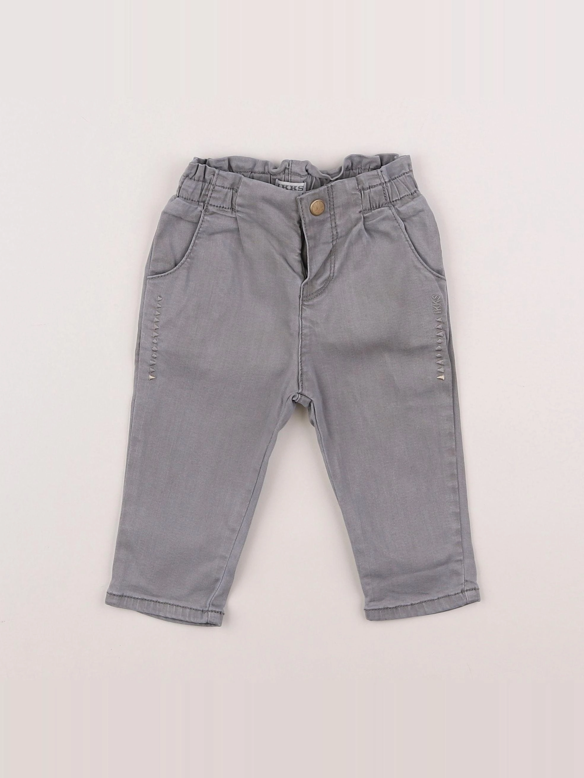 IKKS - jean gris - 6/9 mois