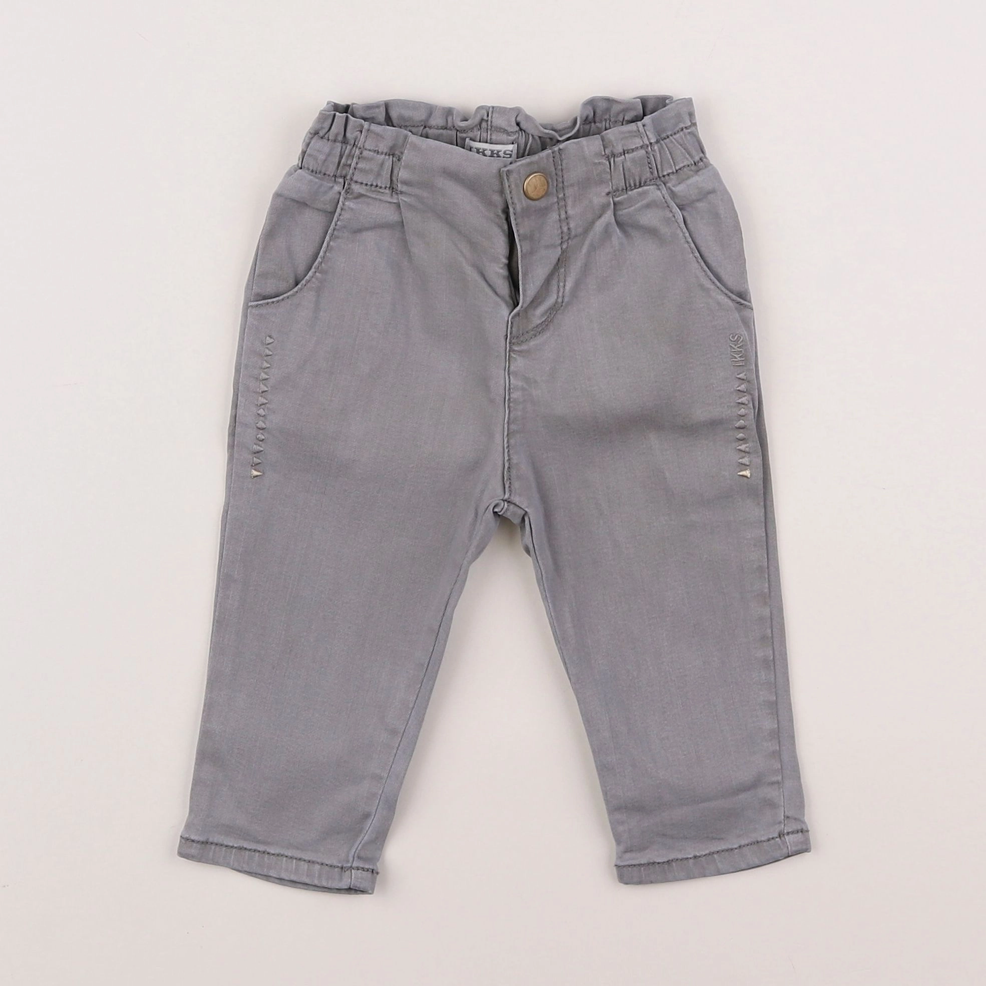 IKKS - jean gris - 6/9 mois