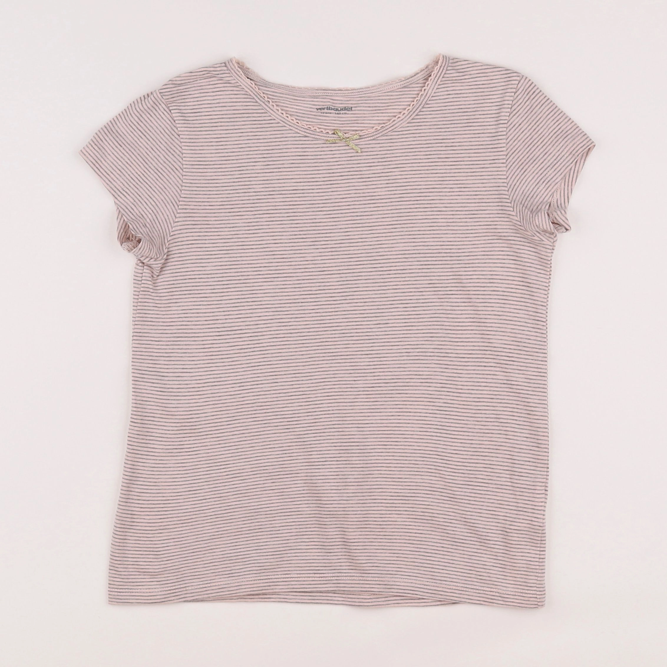 Vertbaudet - maillot de corps gris, rose - 10 ans