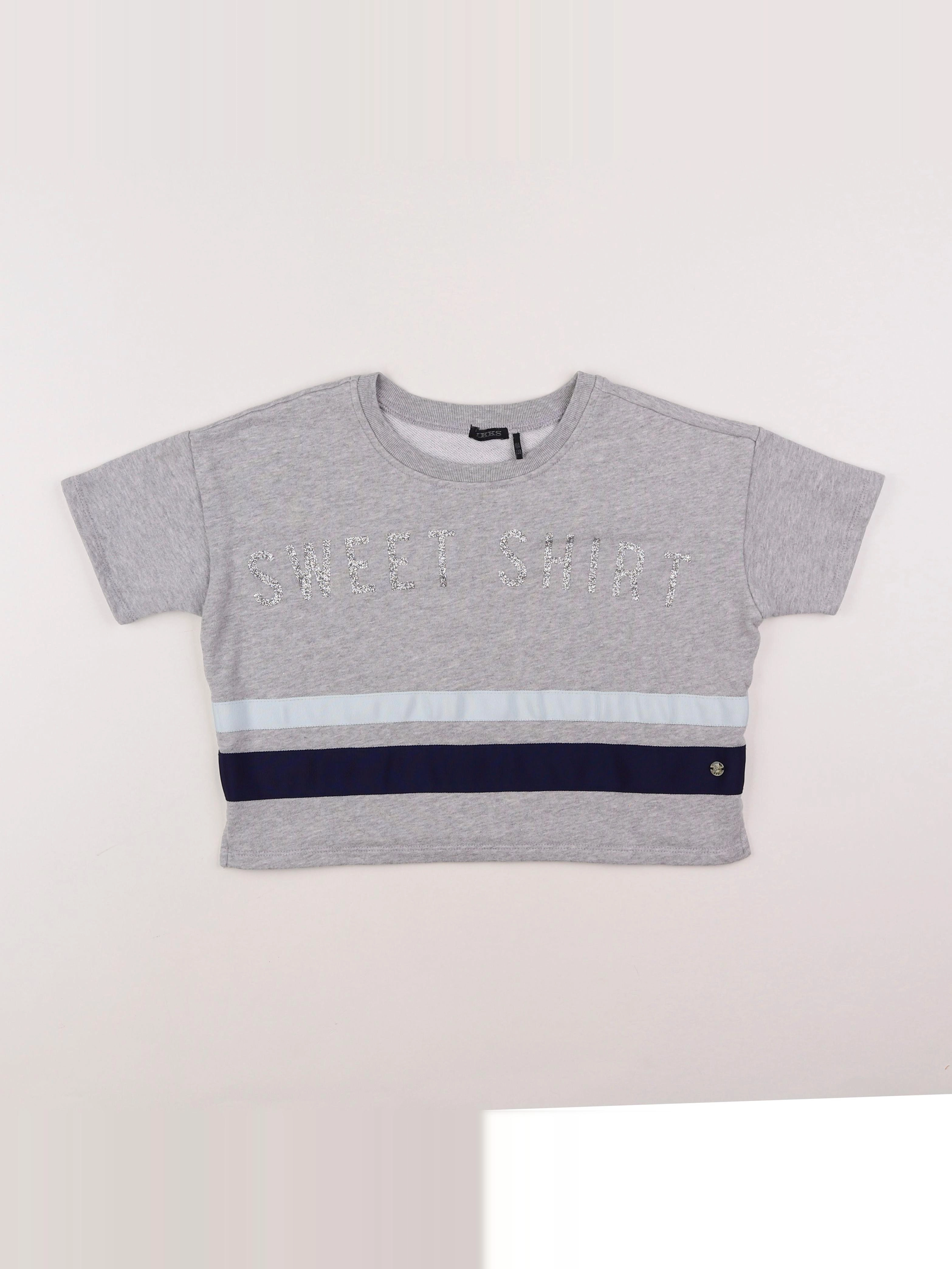 IKKS - sweat court gris - 10 ans