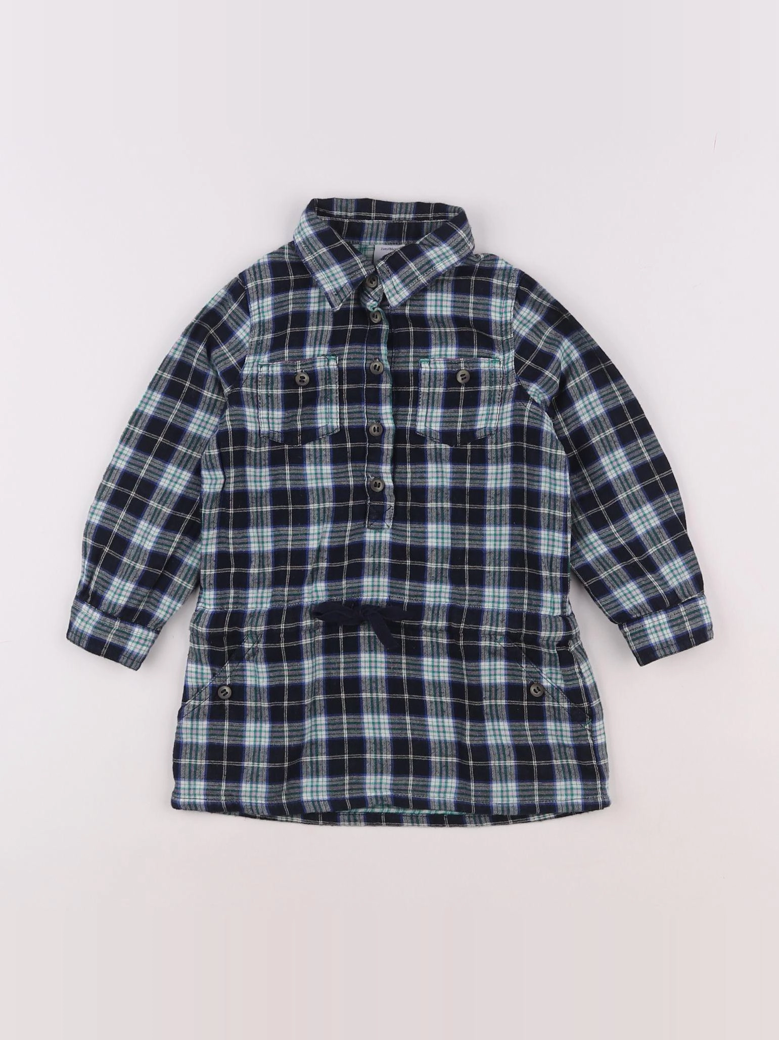 Petit Bateau - robe bleu, vert - 2 ans