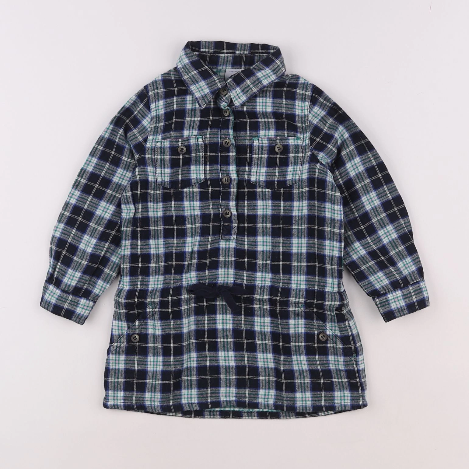 Petit Bateau - robe bleu, vert - 2 ans