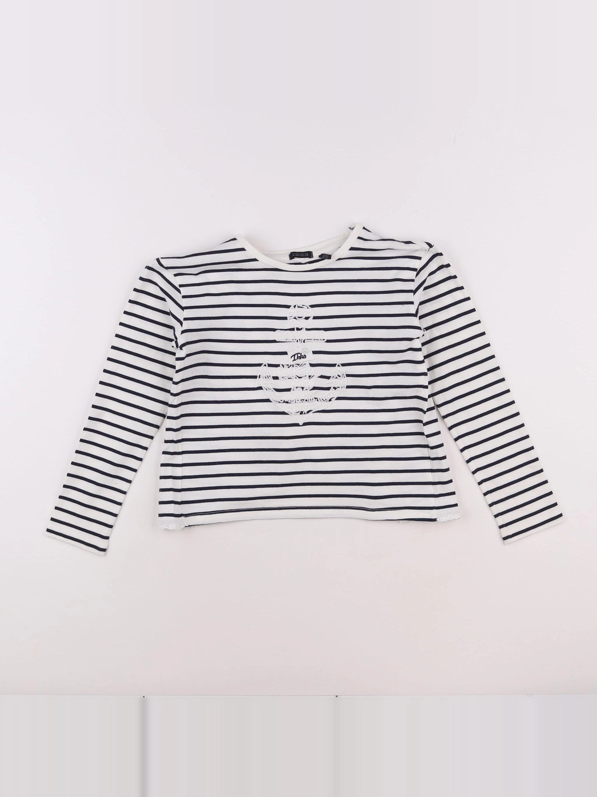 IKKS - tee-shirt blanc, bleu - 8 ans