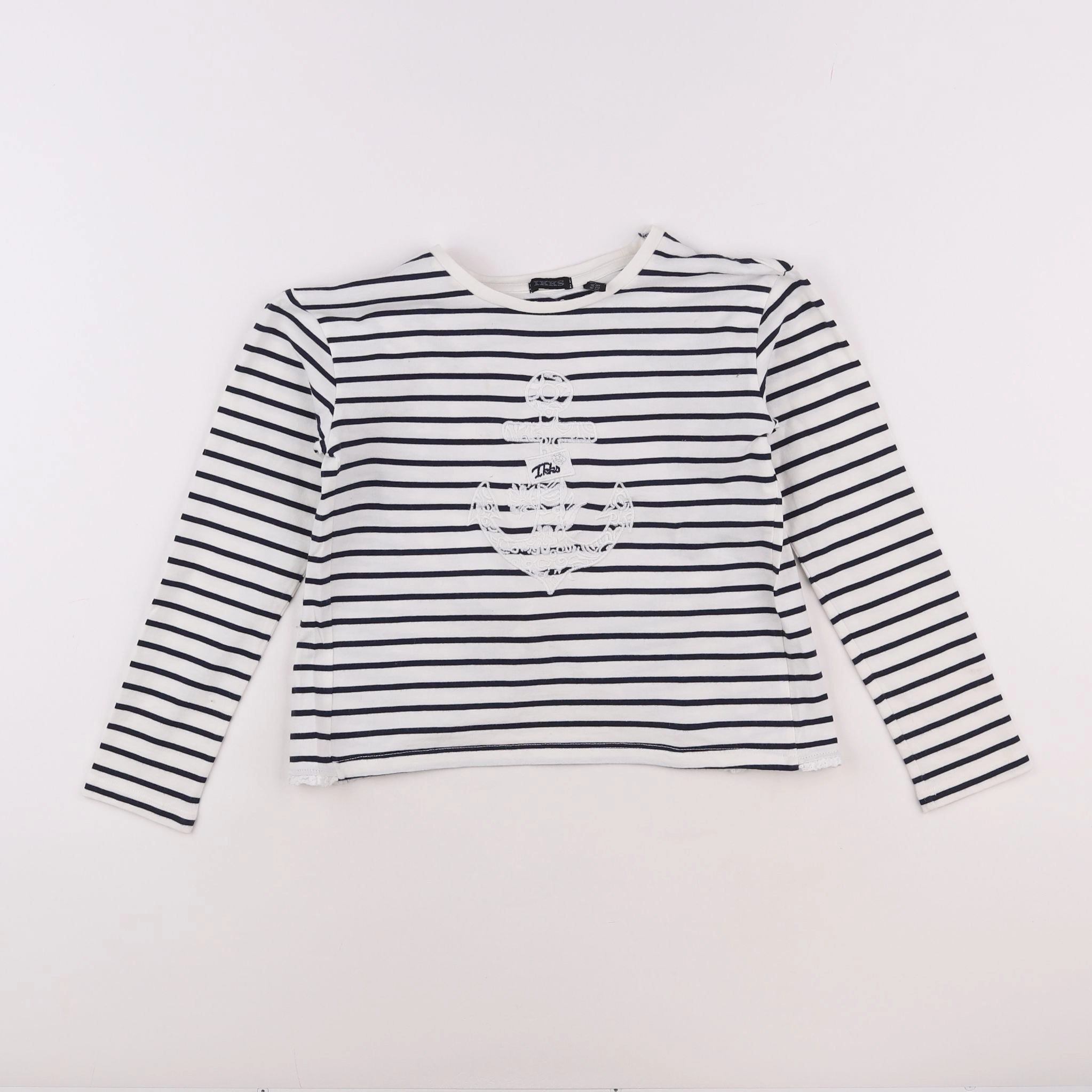 IKKS - tee-shirt blanc, bleu - 8 ans