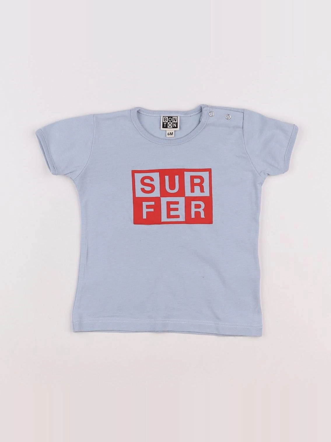 Bonton - tee-shirt bleu - 6 mois