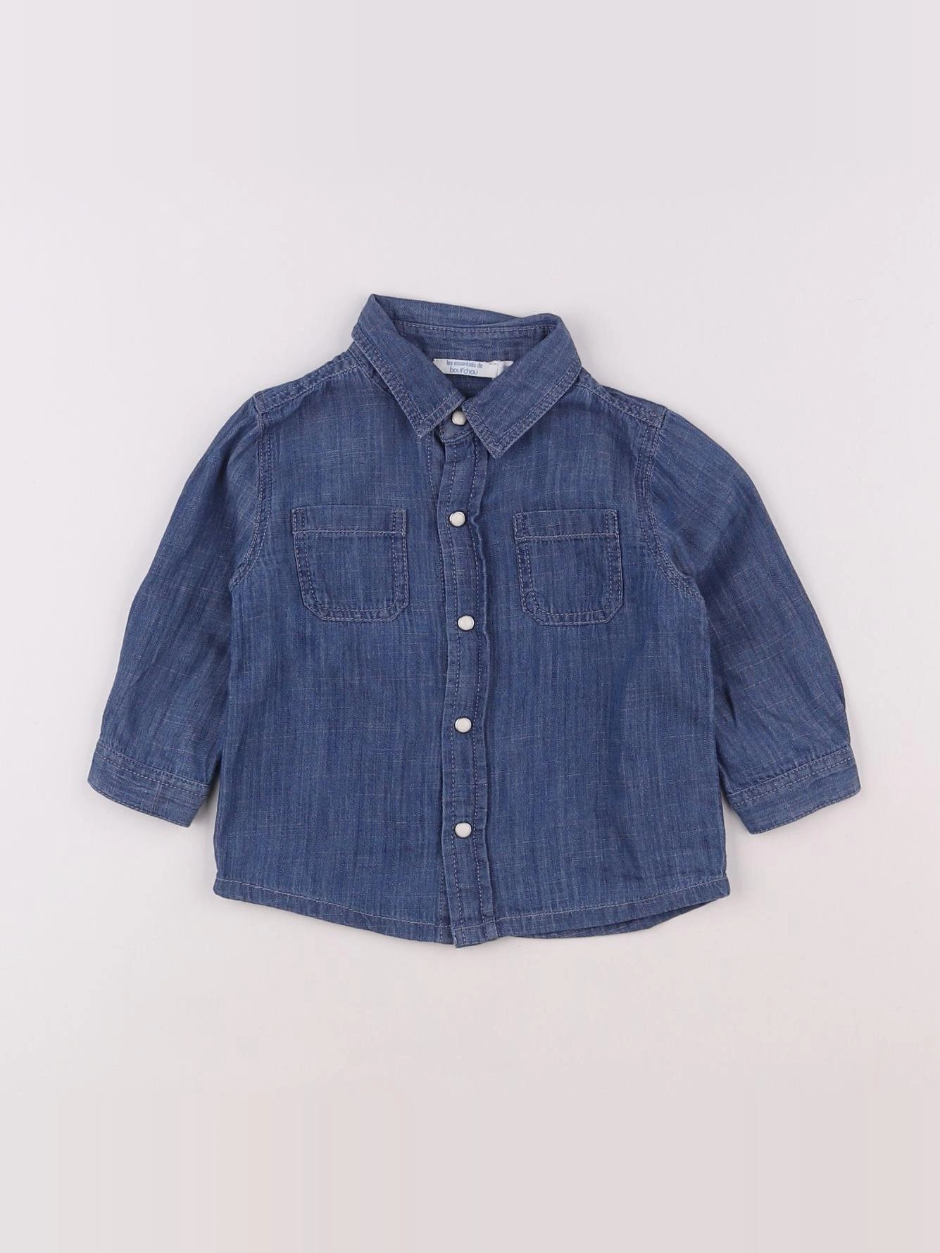 Boutchou - chemise bleu - 9 mois