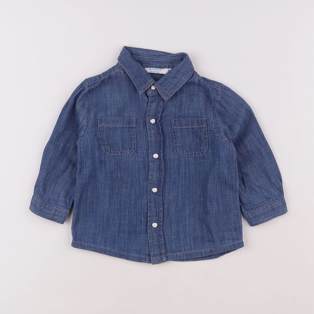 Boutchou - chemise bleu - 9 mois