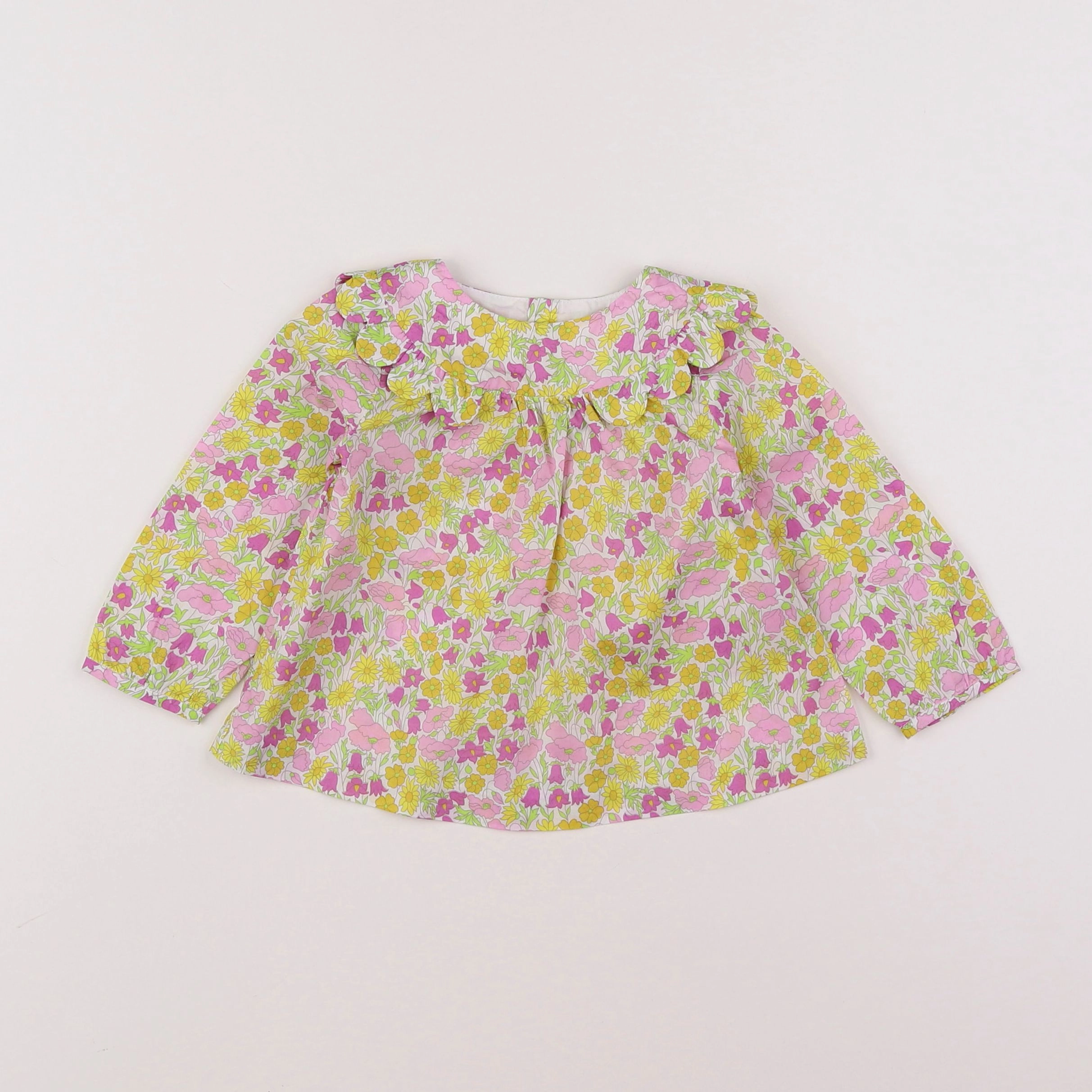 Jacadi - blouse liberty jaune - 12 mois
