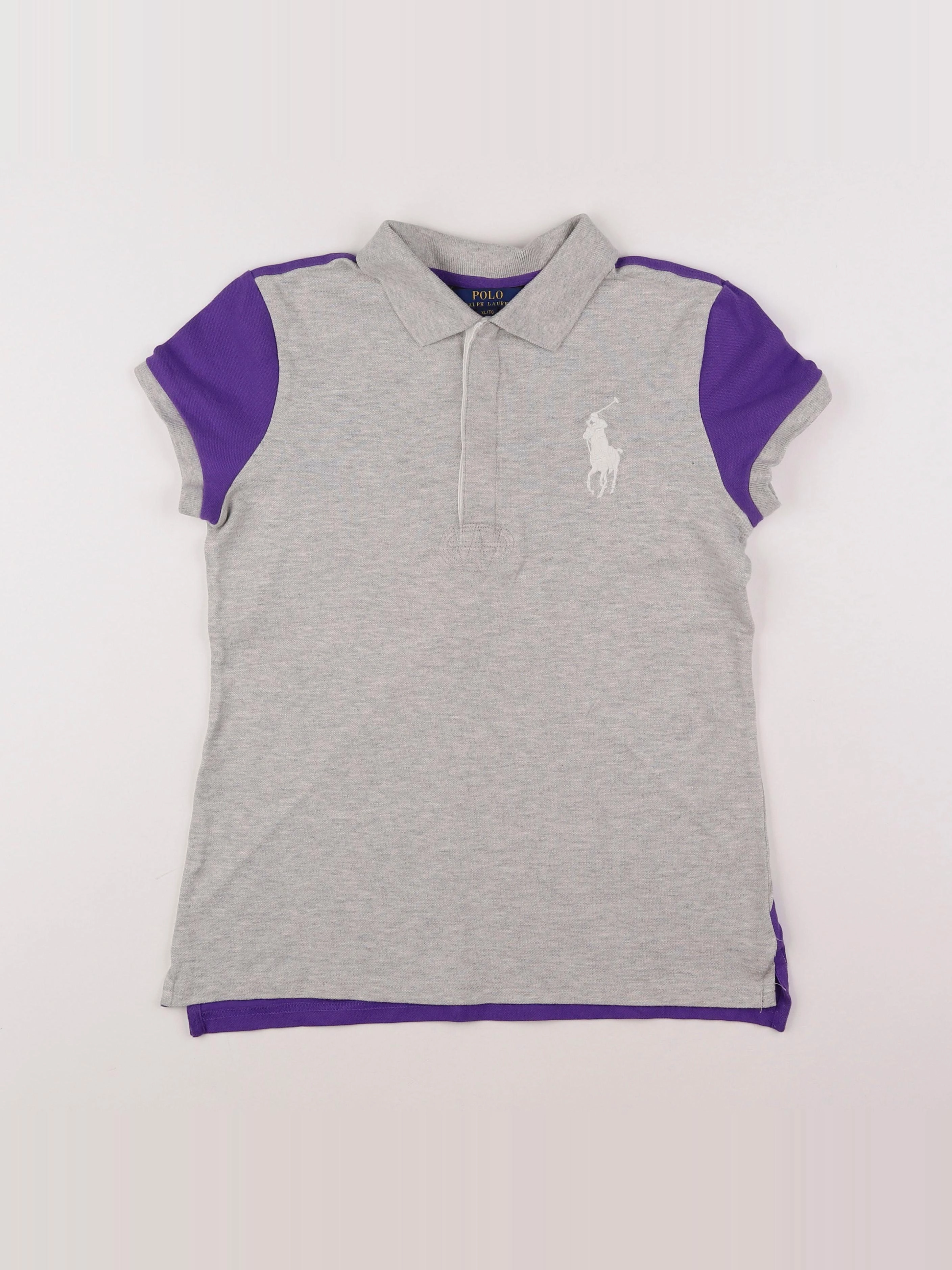 Ralph Lauren - polo gris, violet - 16 ans