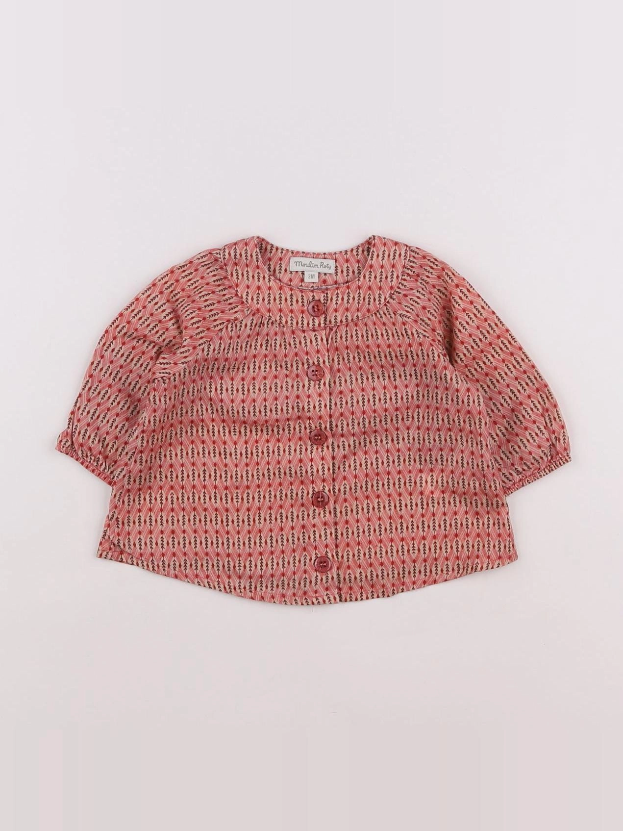 Moulin Roty - blouse rose - 3 mois