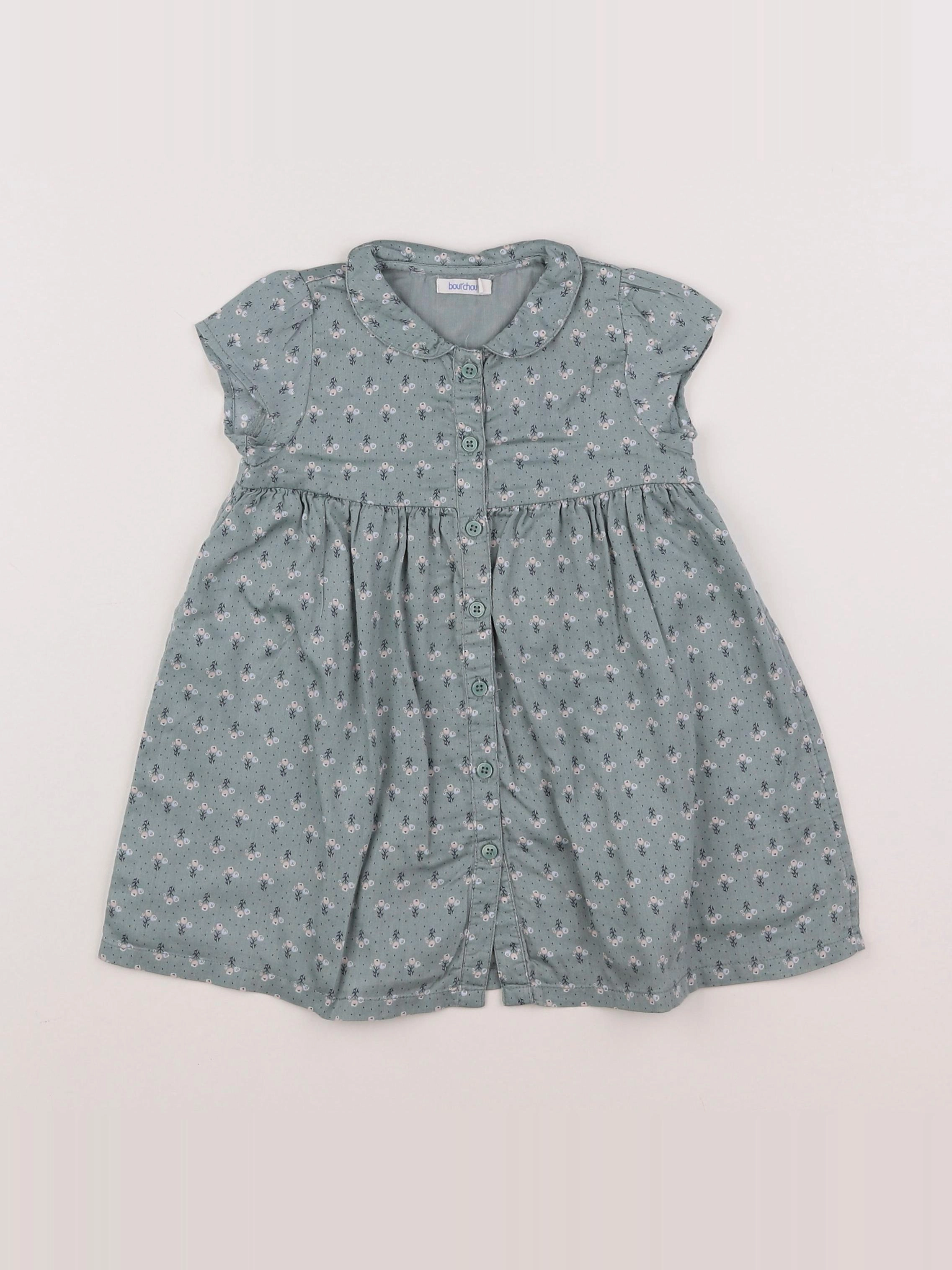 Boutchou - robe vert - 12 mois