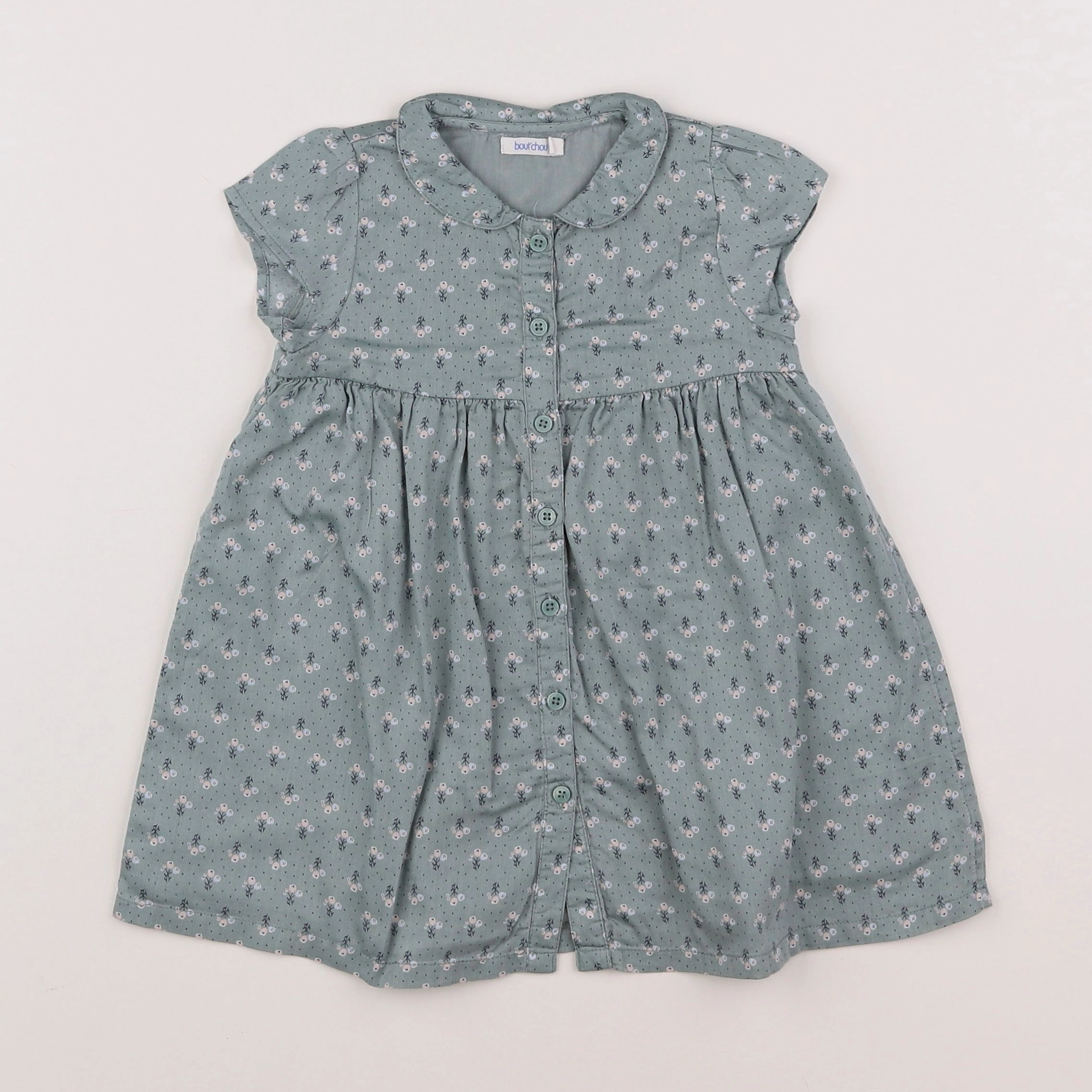 Boutchou - robe vert - 12 mois