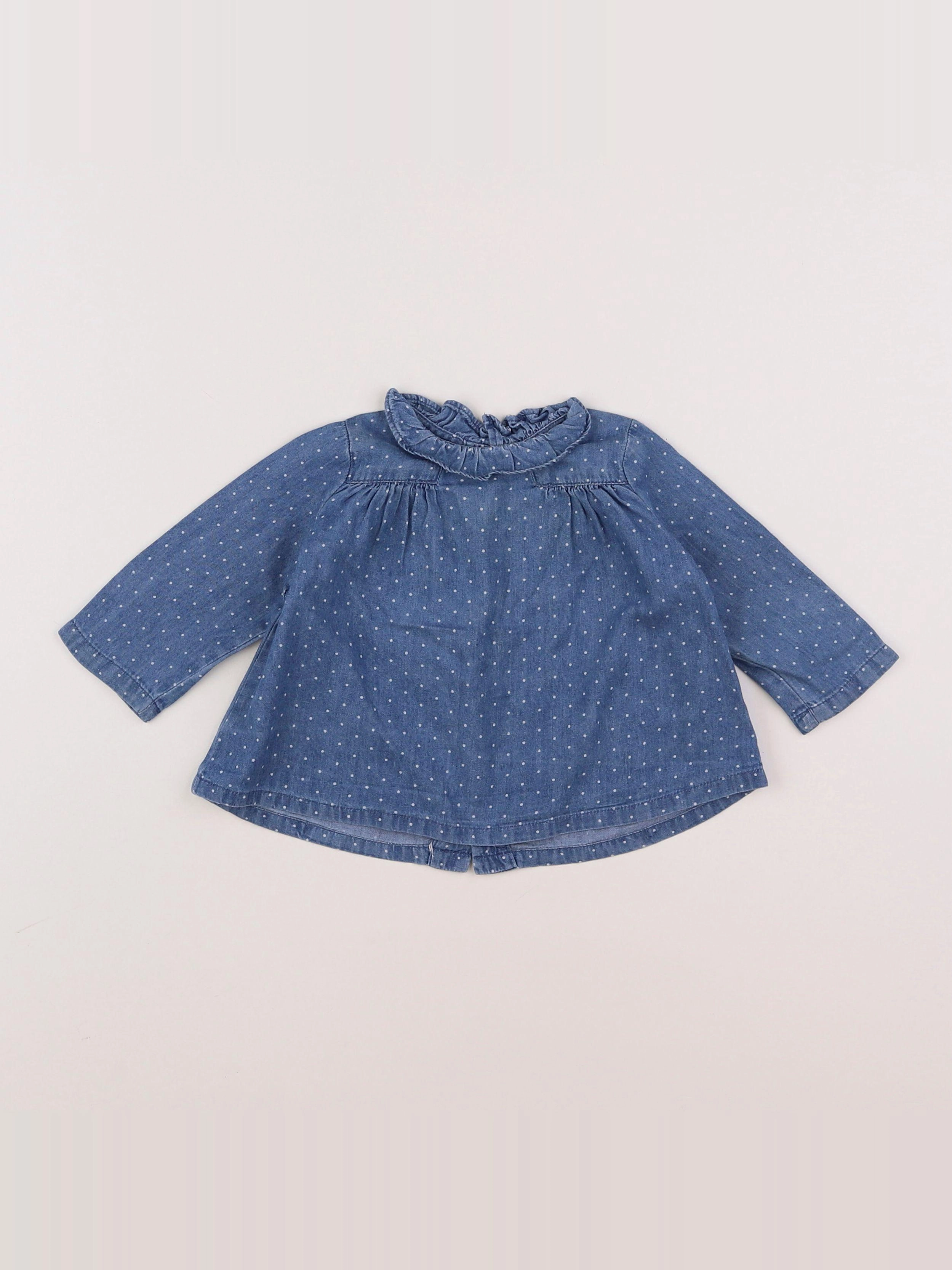 Boutchou - blouse bleu - 6 mois