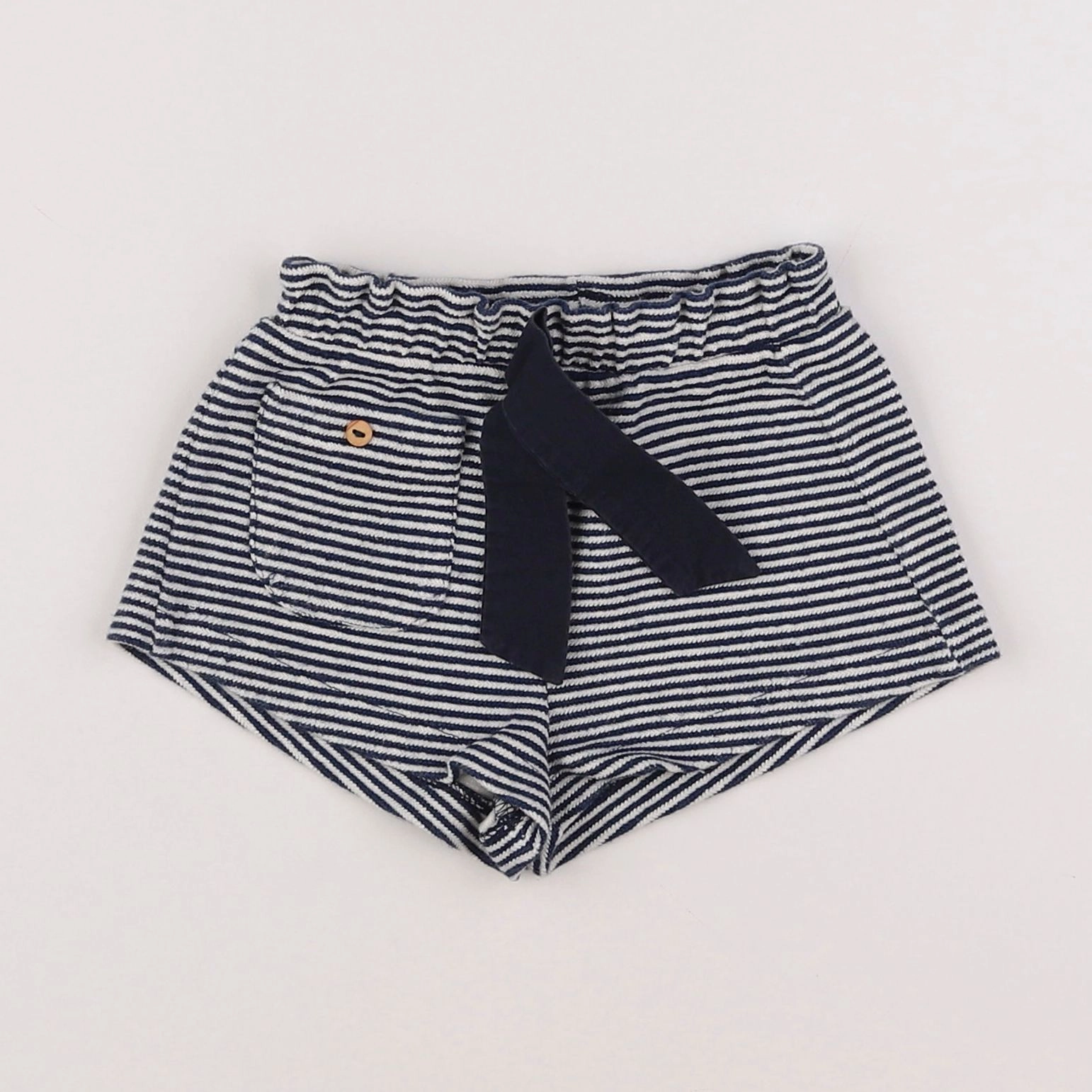 Zara - short bleu - 6/9 mois