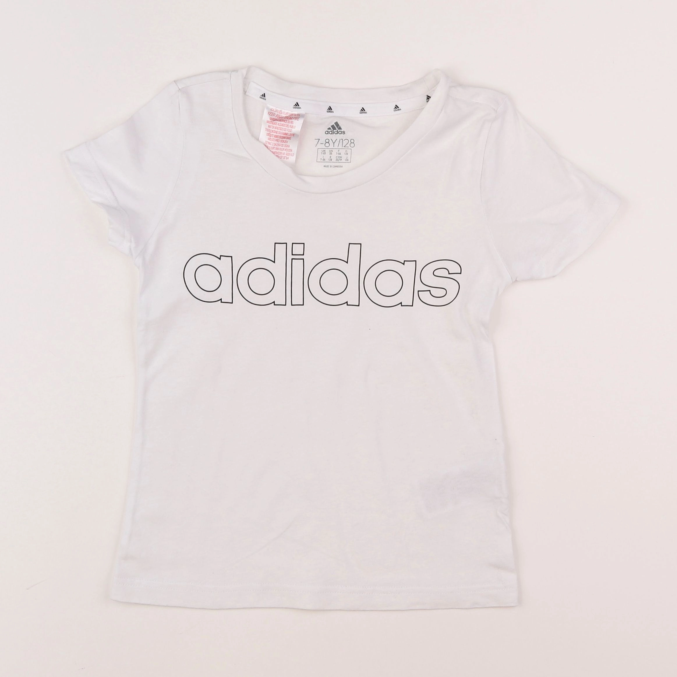 Adidas - tee-shirt blanc - 7/8 ans