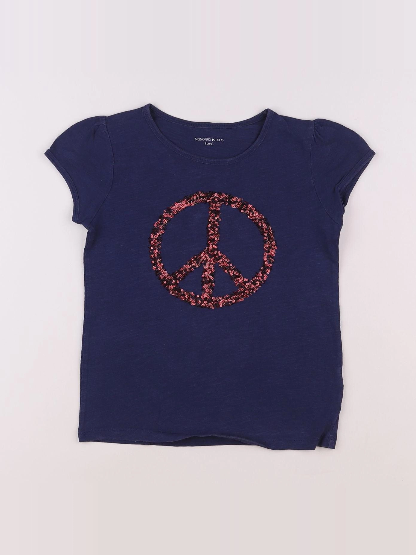 Monoprix - tee-shirt bleu - 8 ans