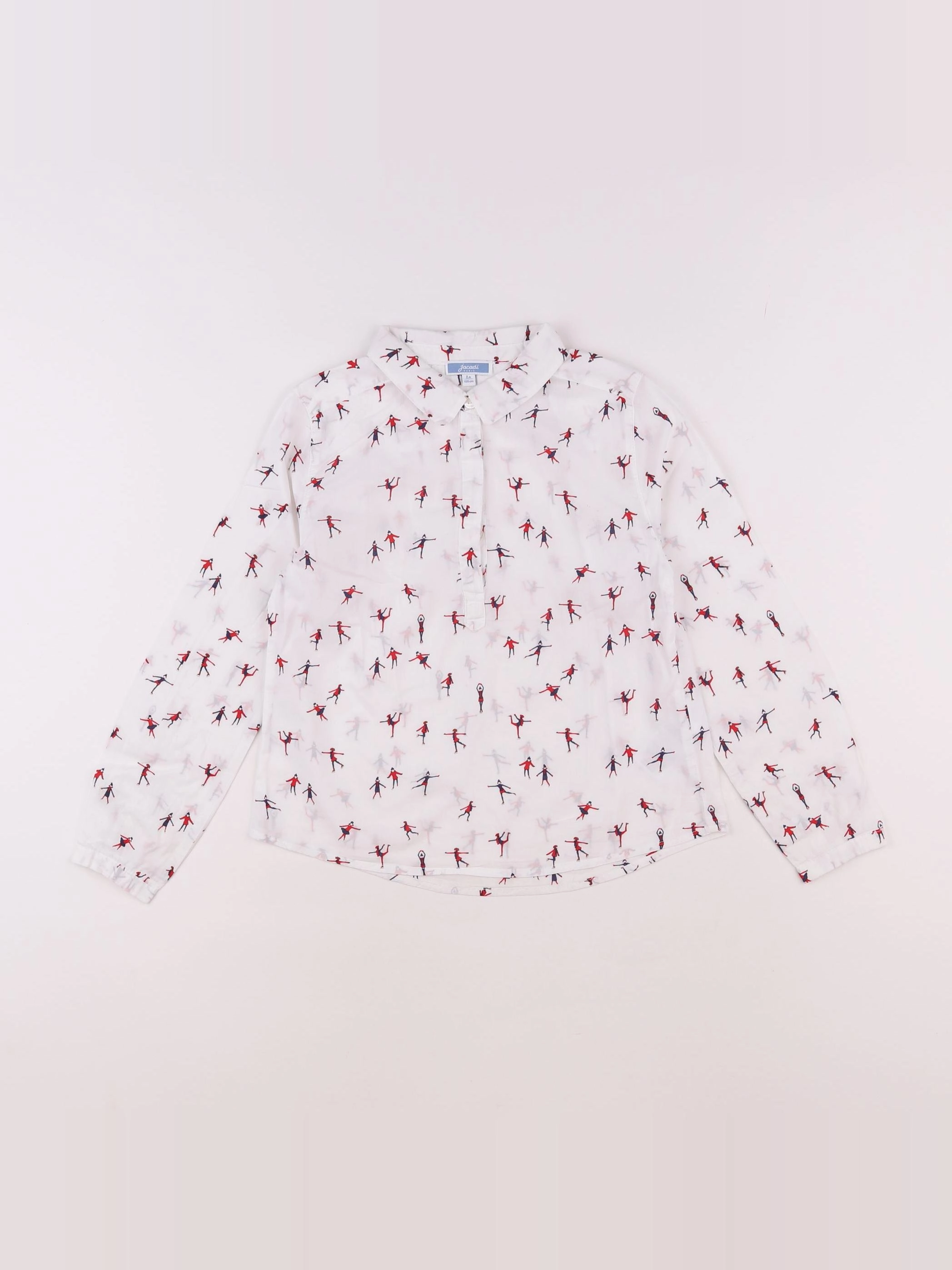 Jacadi - blouse blanc, rouge - 8 ans