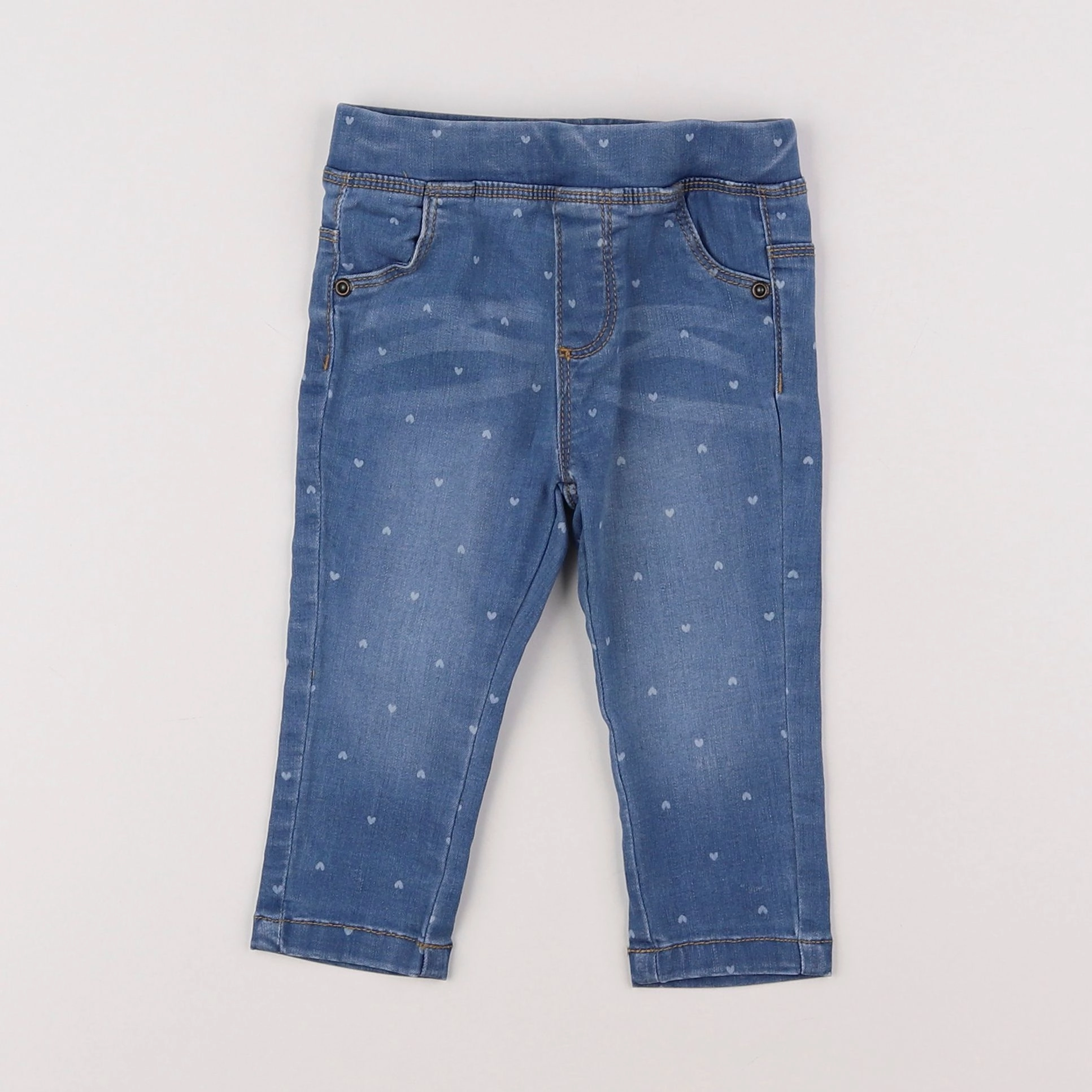 Vertbaudet - jegging bleu - 12 mois