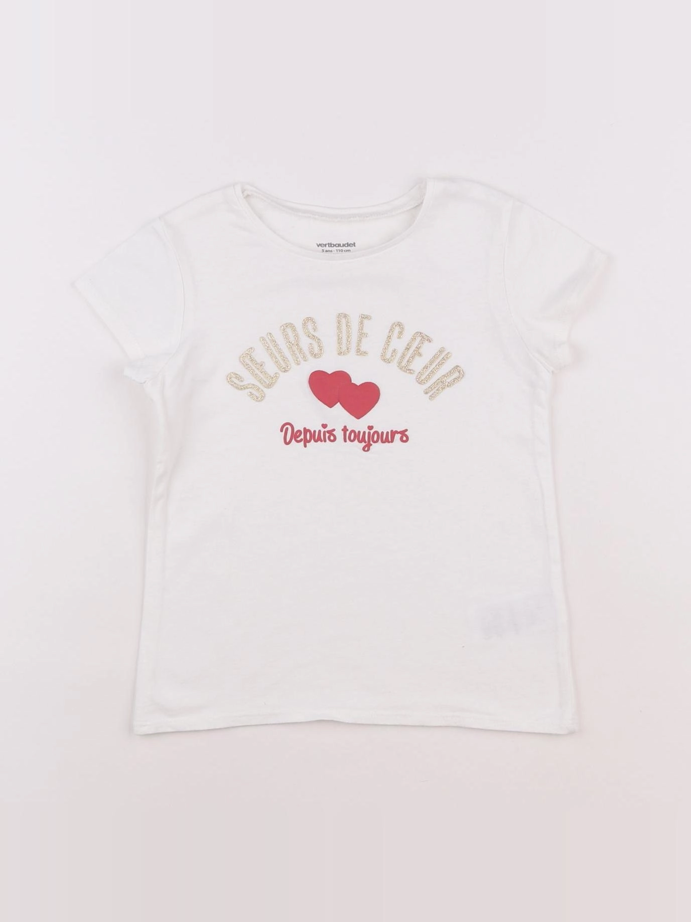 Vertbaudet - tee-shirt blanc - 5 ans