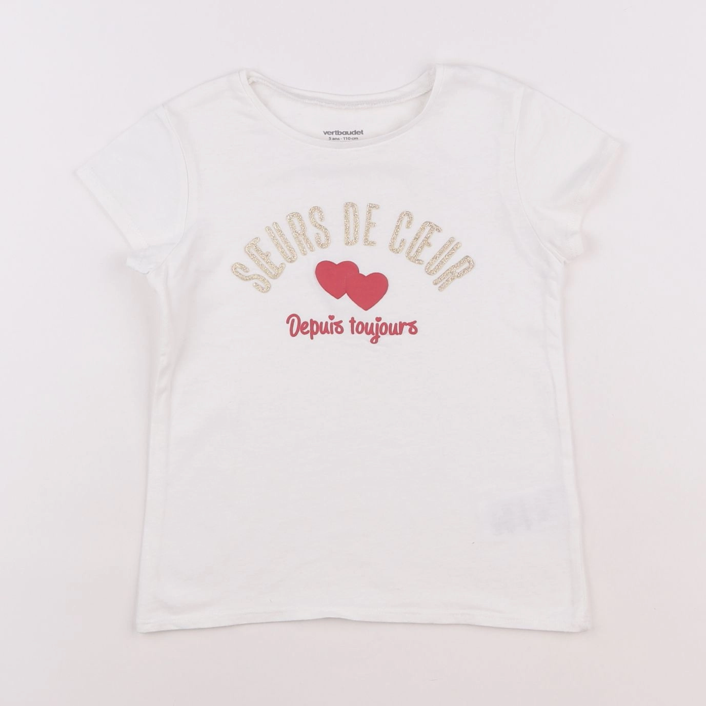 Vertbaudet - tee-shirt blanc - 5 ans