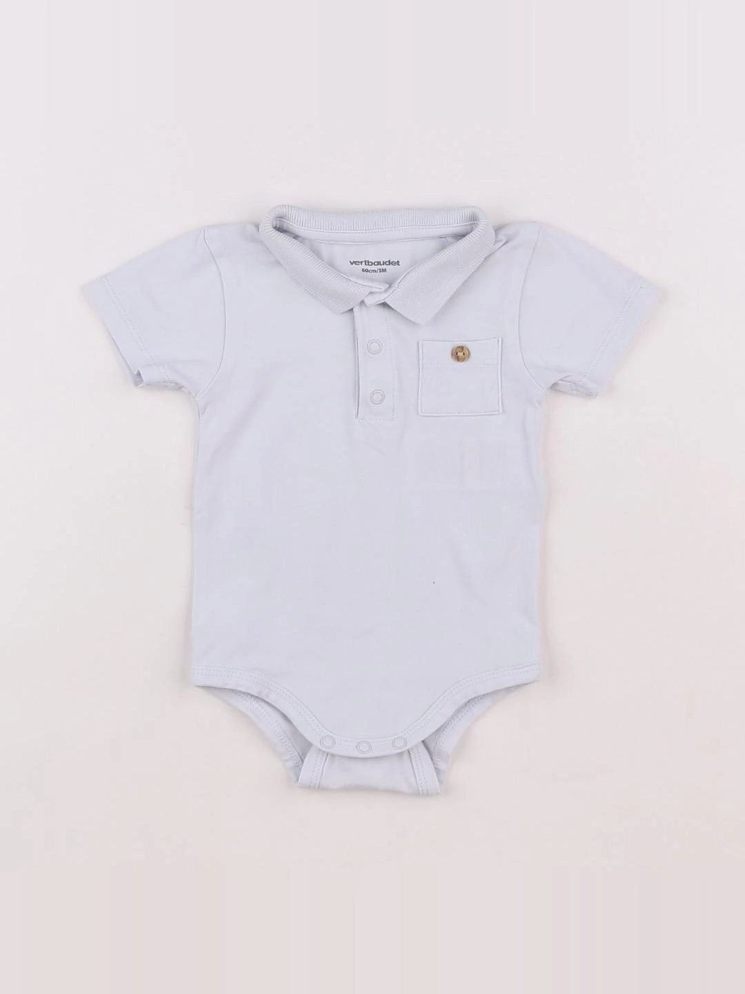 Vertbaudet - body à col bleu - 3 mois