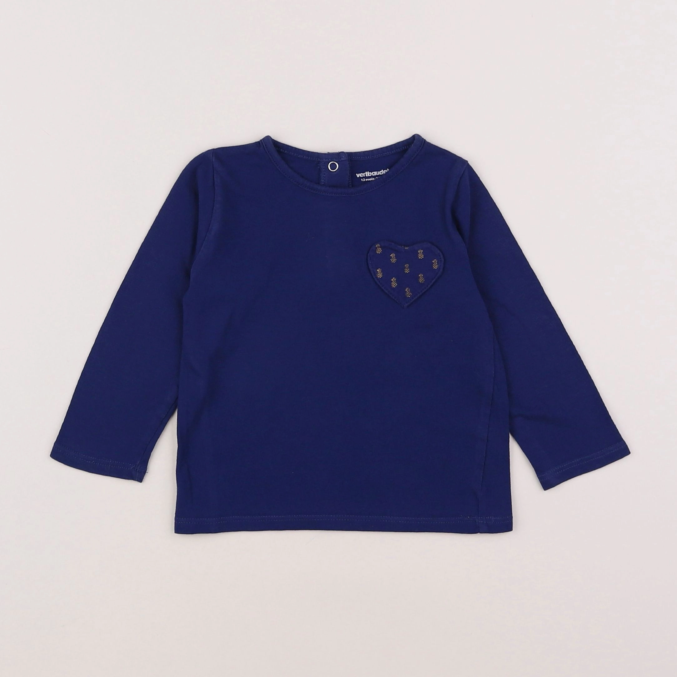Vertbaudet - tee-shirt bleu - 12 mois