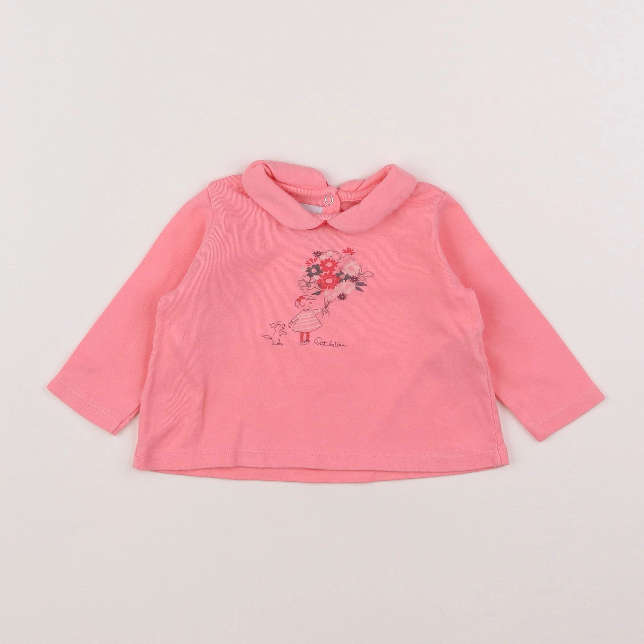 Petit Bateau - tee-shirt rose - 6 mois