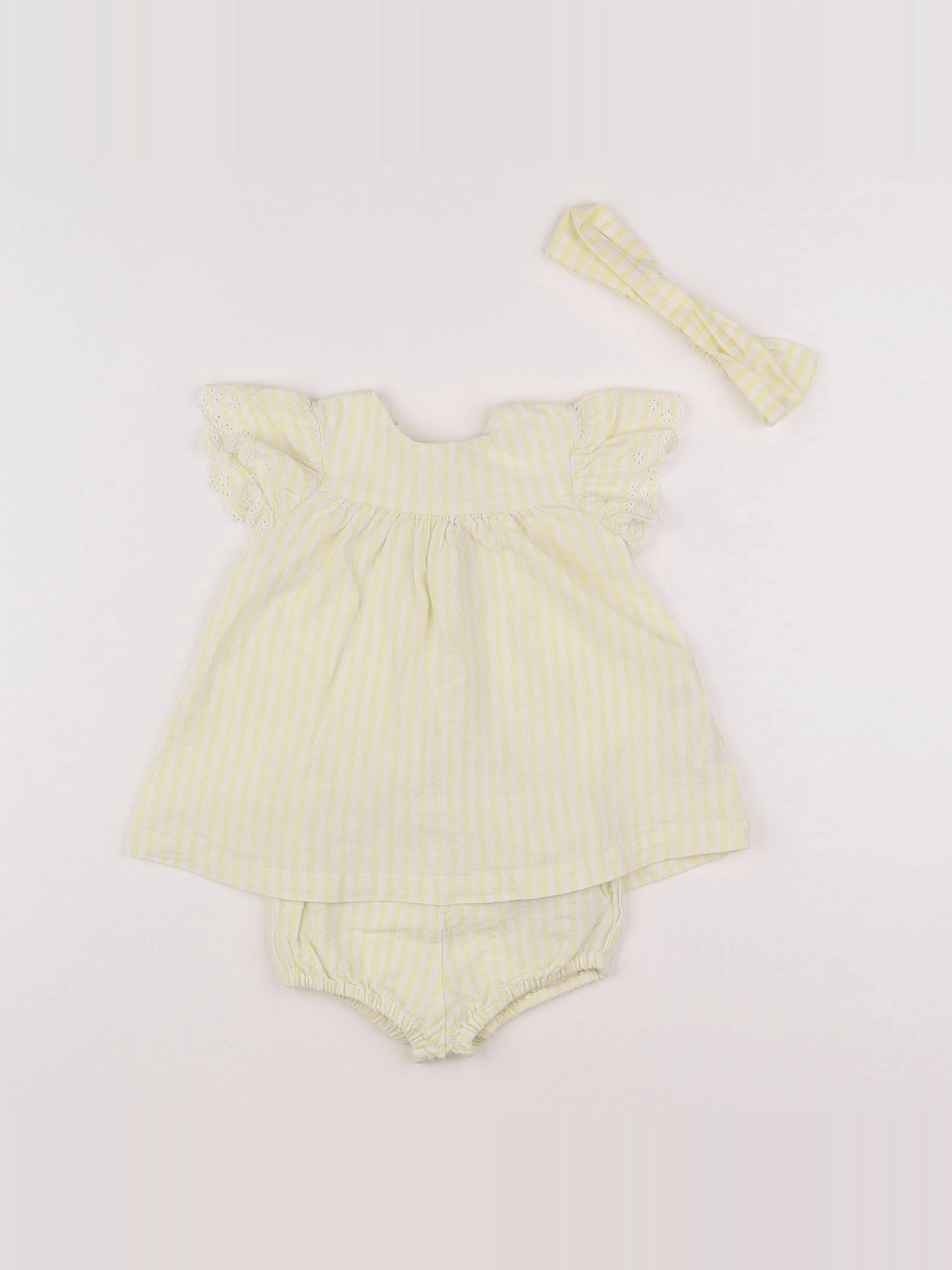 Vertbaudet - ensemble jaune - 6 mois