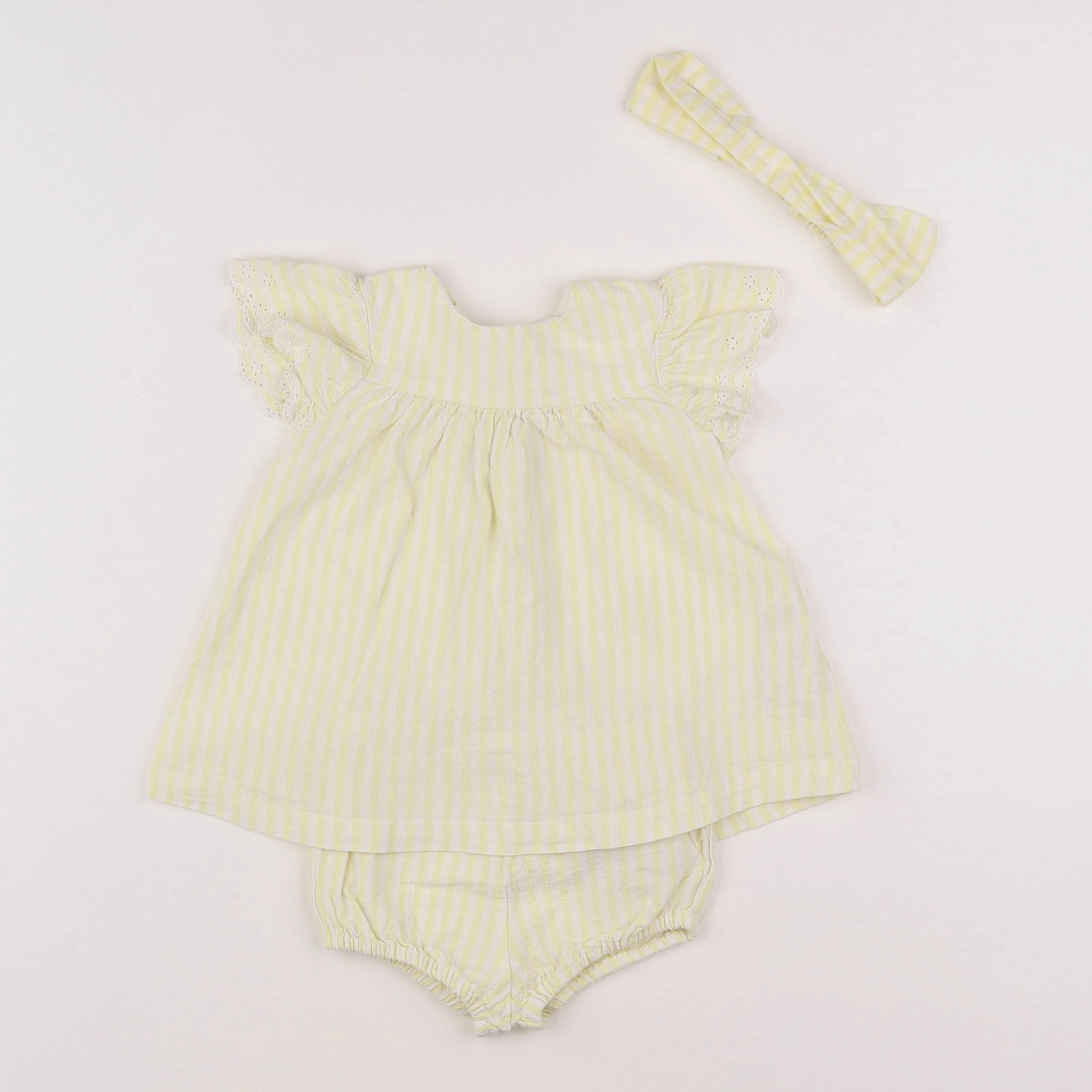 Vertbaudet - ensemble jaune - 6 mois
