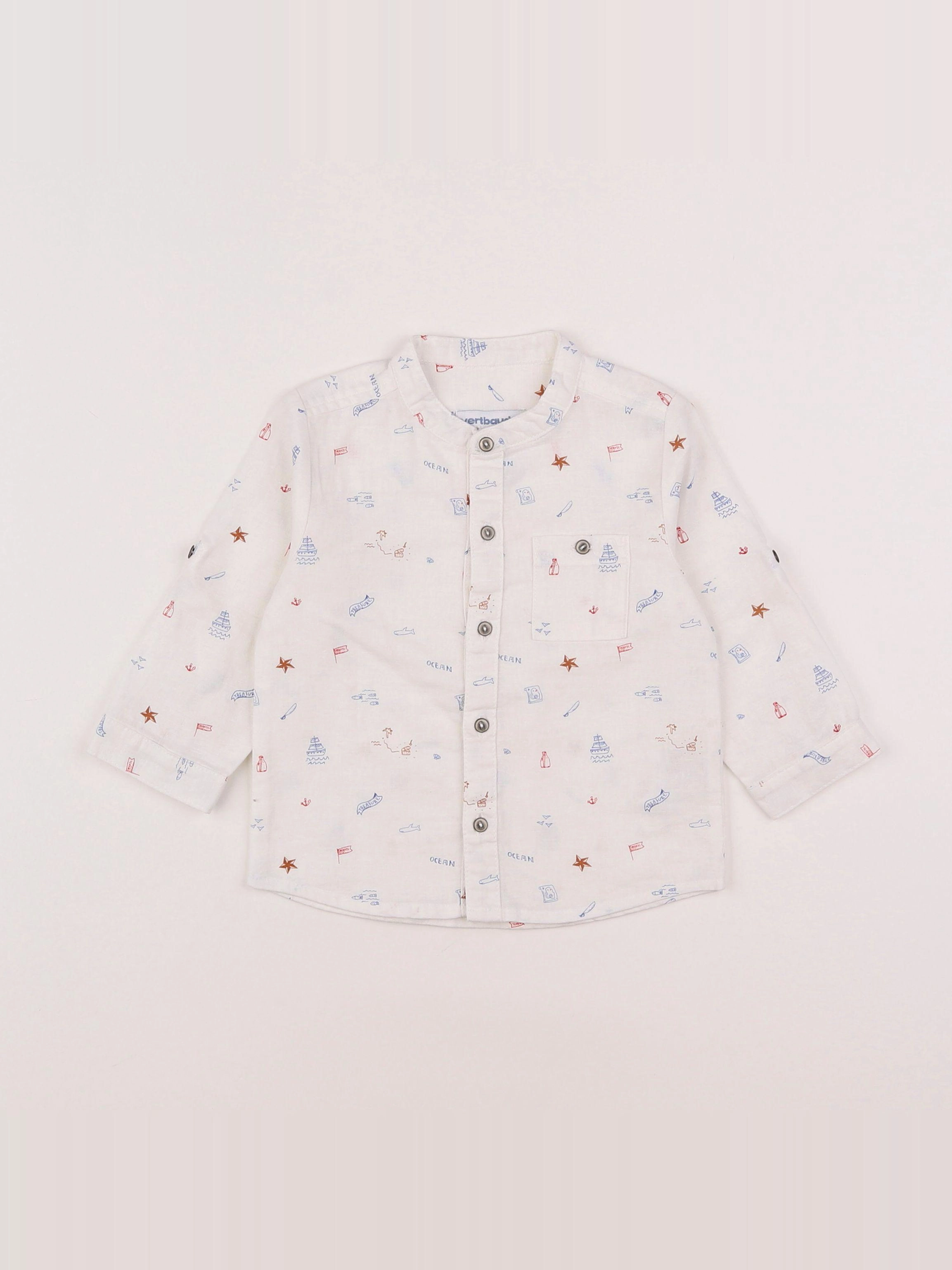 Vertbaudet - chemise blanc - 9 mois