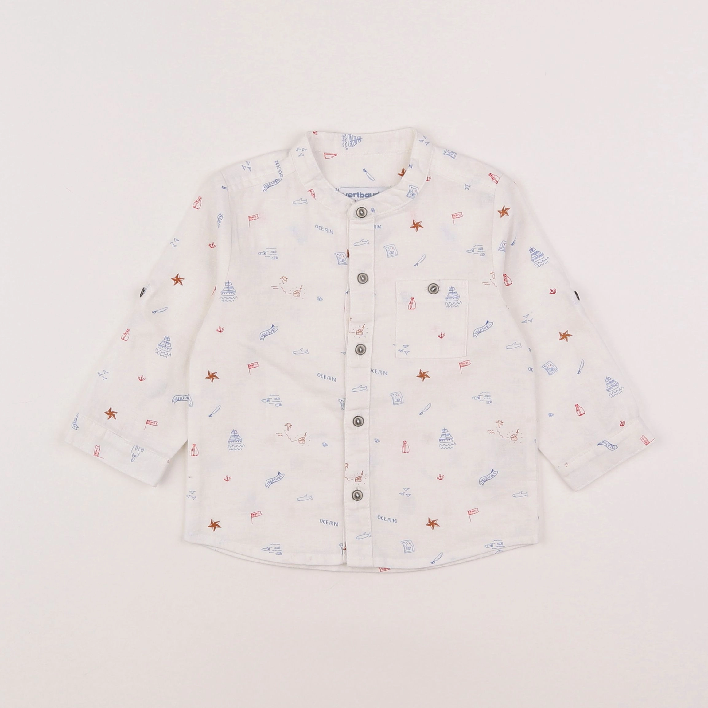 Vertbaudet - chemise blanc - 9 mois
