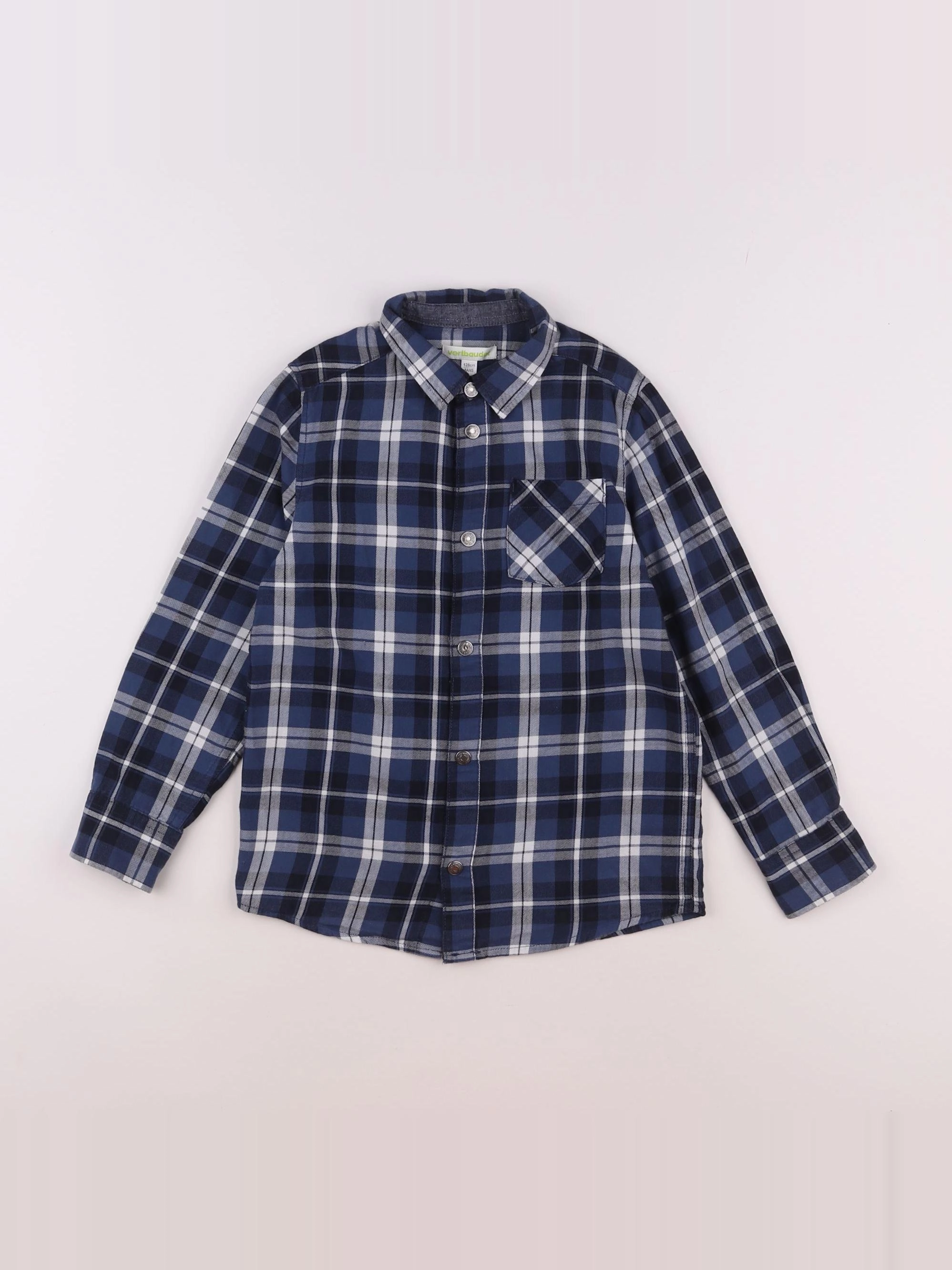 Vertbaudet - chemise imprimé au dos bleu - 8 ans