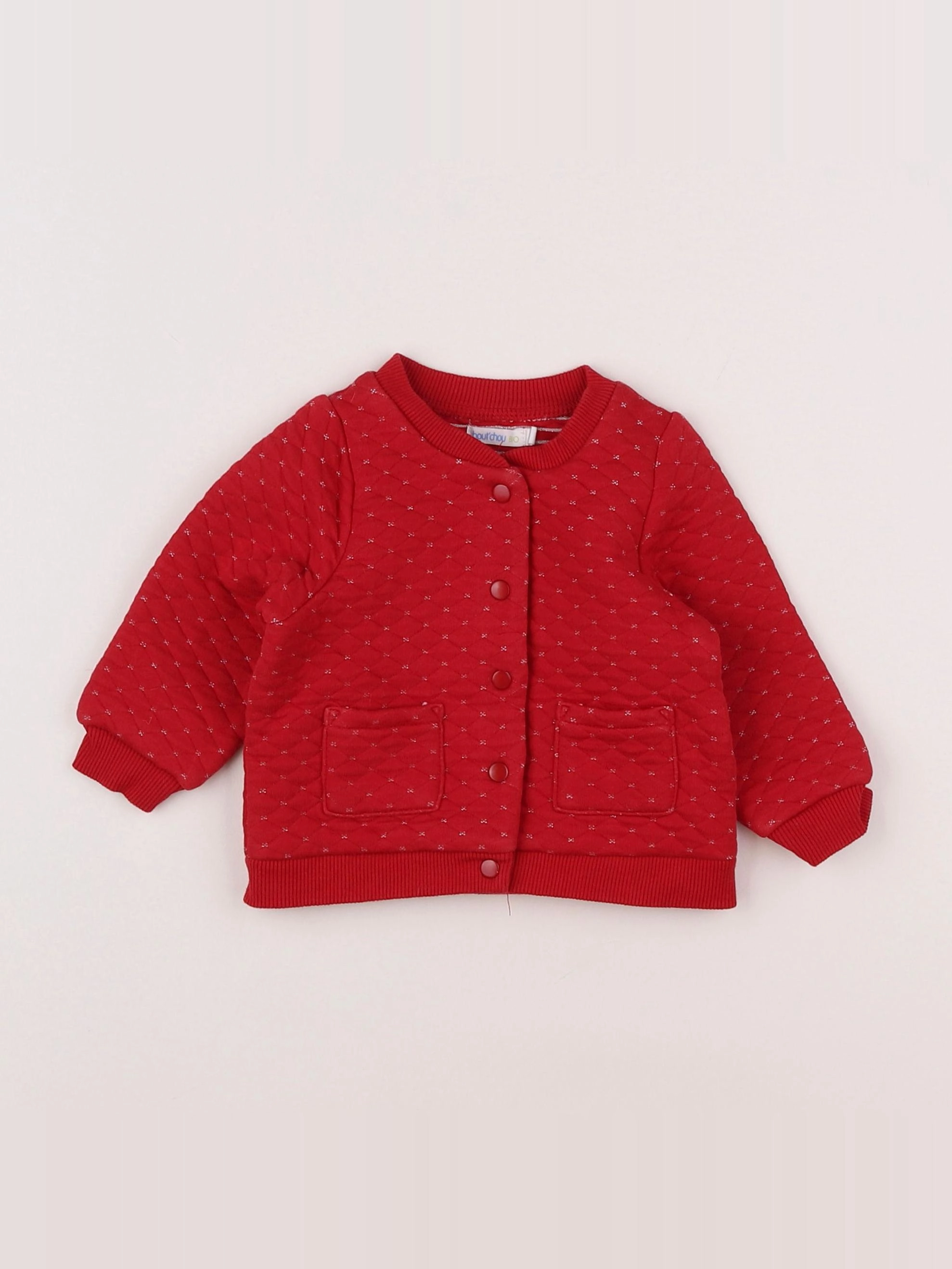 Boutchou - sweat rouge, argent - 6 mois