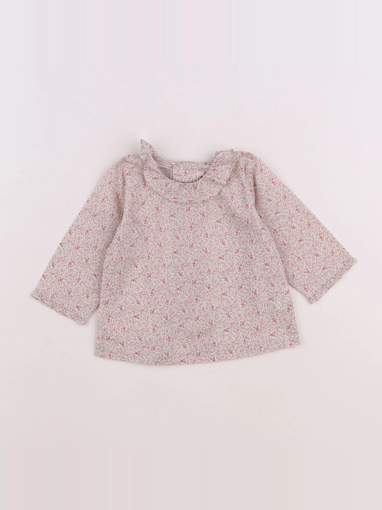 Bonpoint - blouse rose, beige - 6 mois