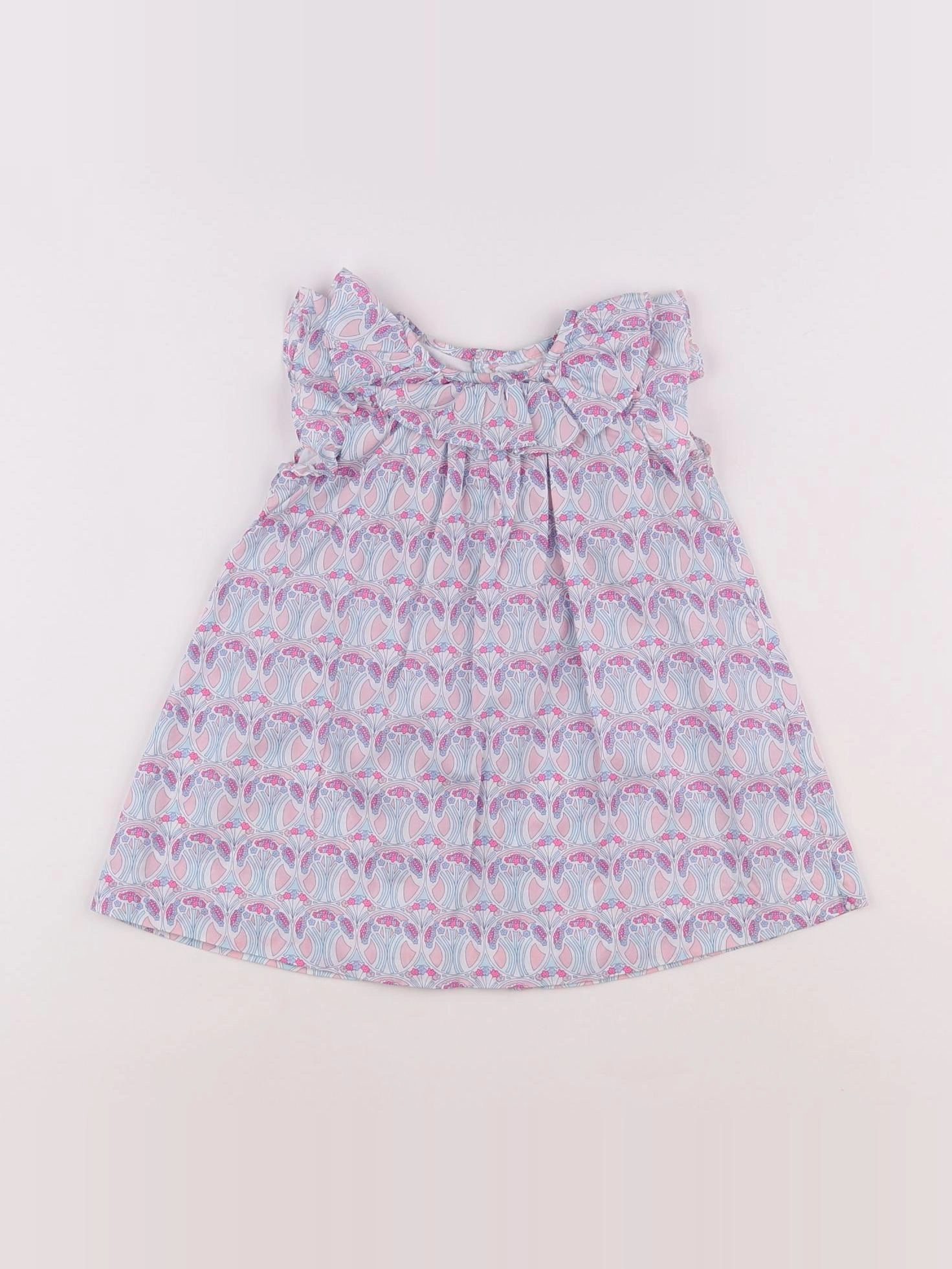 Jacadi - robe rose, bleu - 12 mois