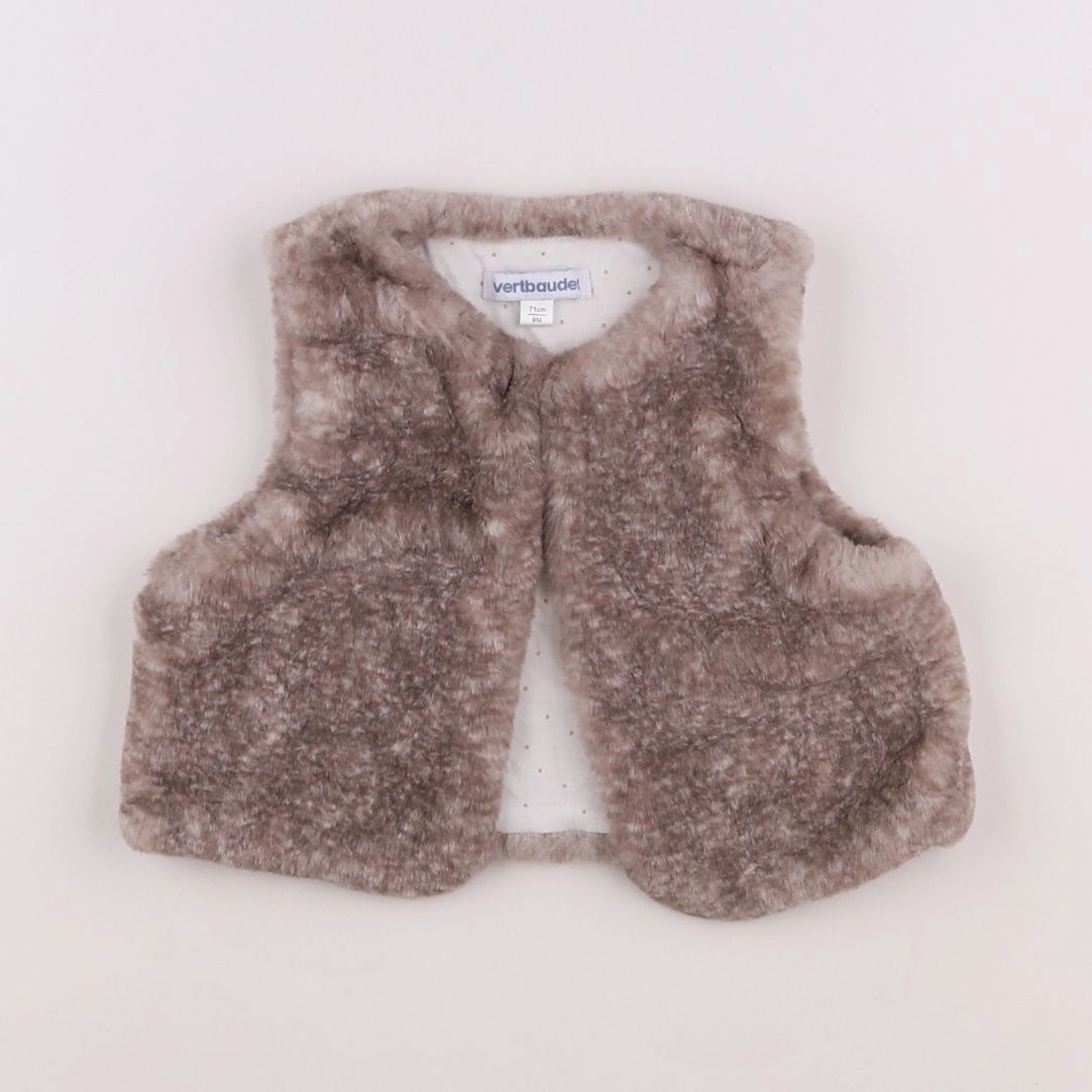 Vertbaudet - gilet marron - 9 mois