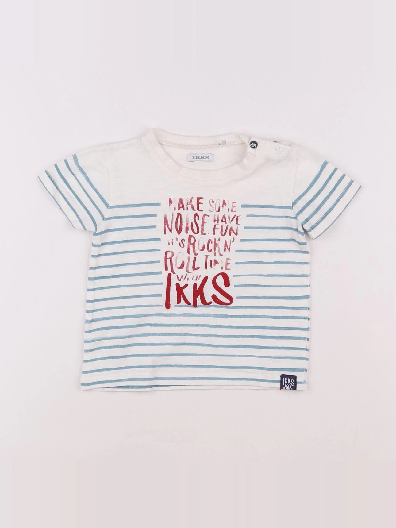 IKKS - tee-shirt blanc, bleu - 12 mois
